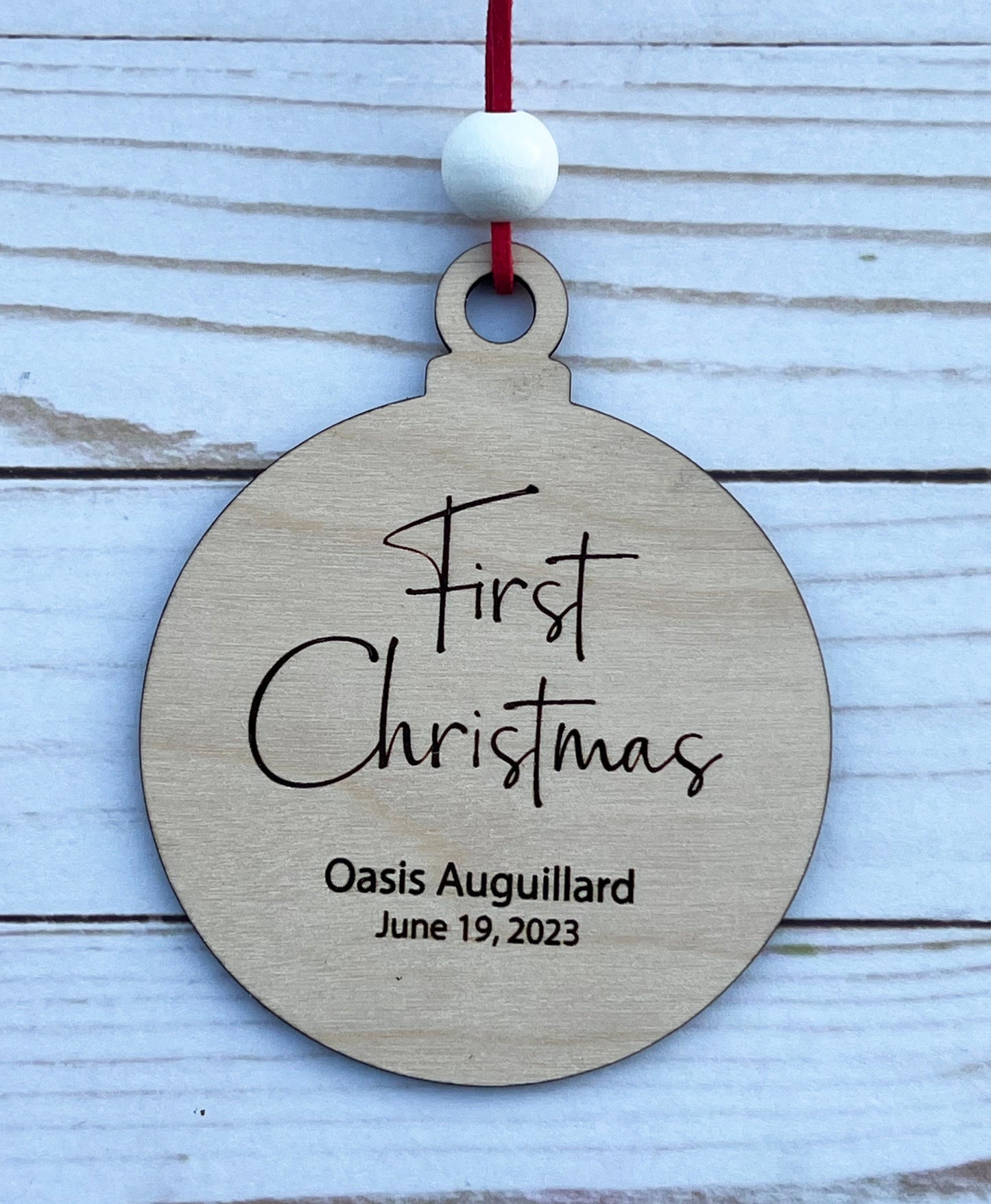 Baby's First Christmas Personalized Christmas Ornament • Custom Holiday Ornament for Baby • Parent's First Christmas • Baby Shower Gift