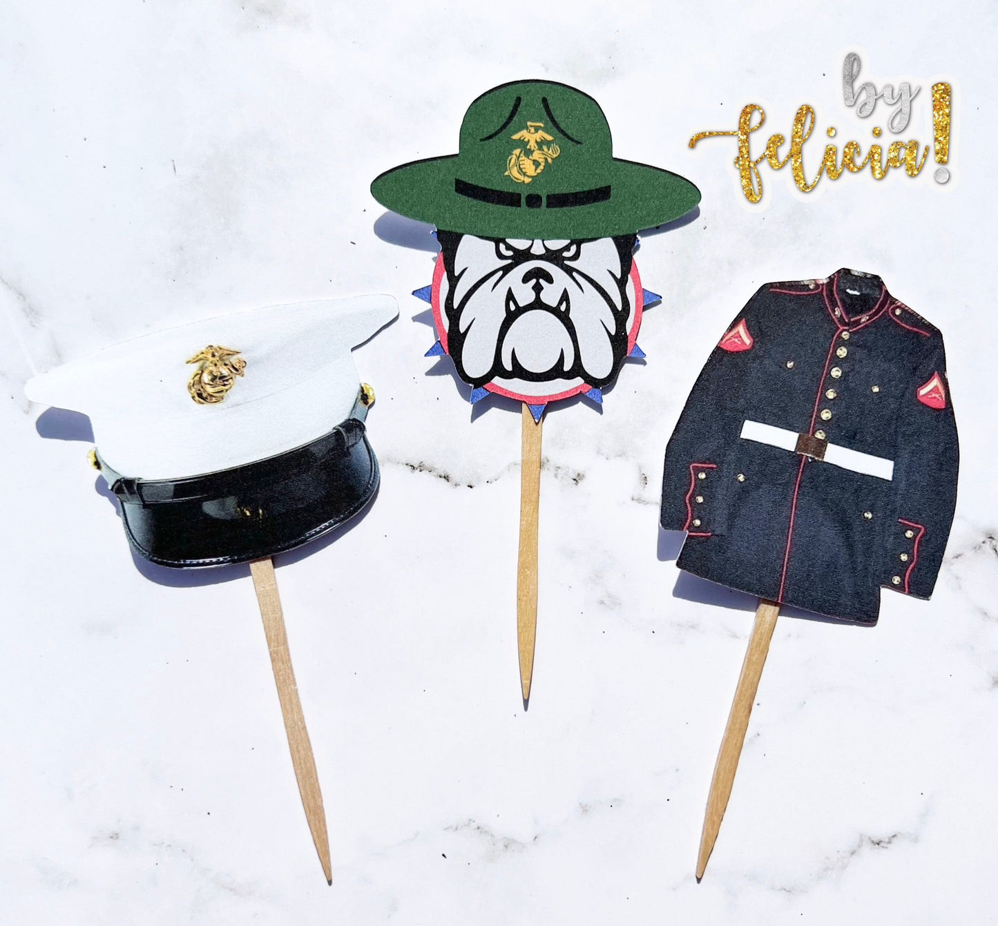 Marines Cupcake Topper | USMC Cupcake Topper | Marines cake topper | Marine Corps Birthday | Marines Party Decoration | USMC License #286-23