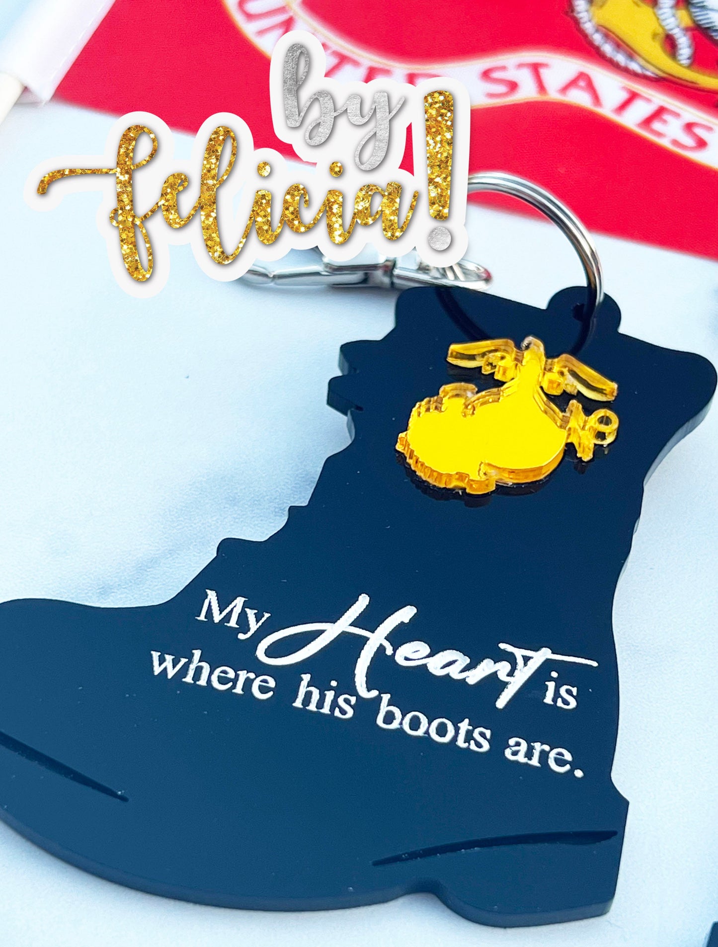 Marine Mom keychain , Marines keychain, Marine Corps gift, Marines graduation gift, Marine Crucible, Boot Camp gift, USMC License #286-23