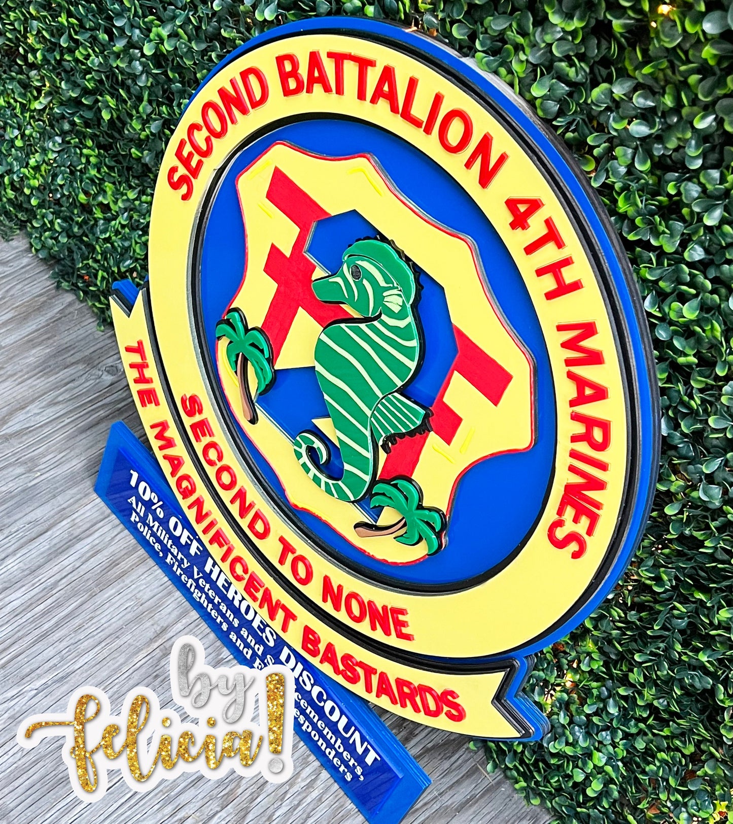 2nd Battalion 4th Marines, Marine Corps plaques, Marine Corps retirement gift,  marine corps gift, Marine retirement, USMC License #286-23