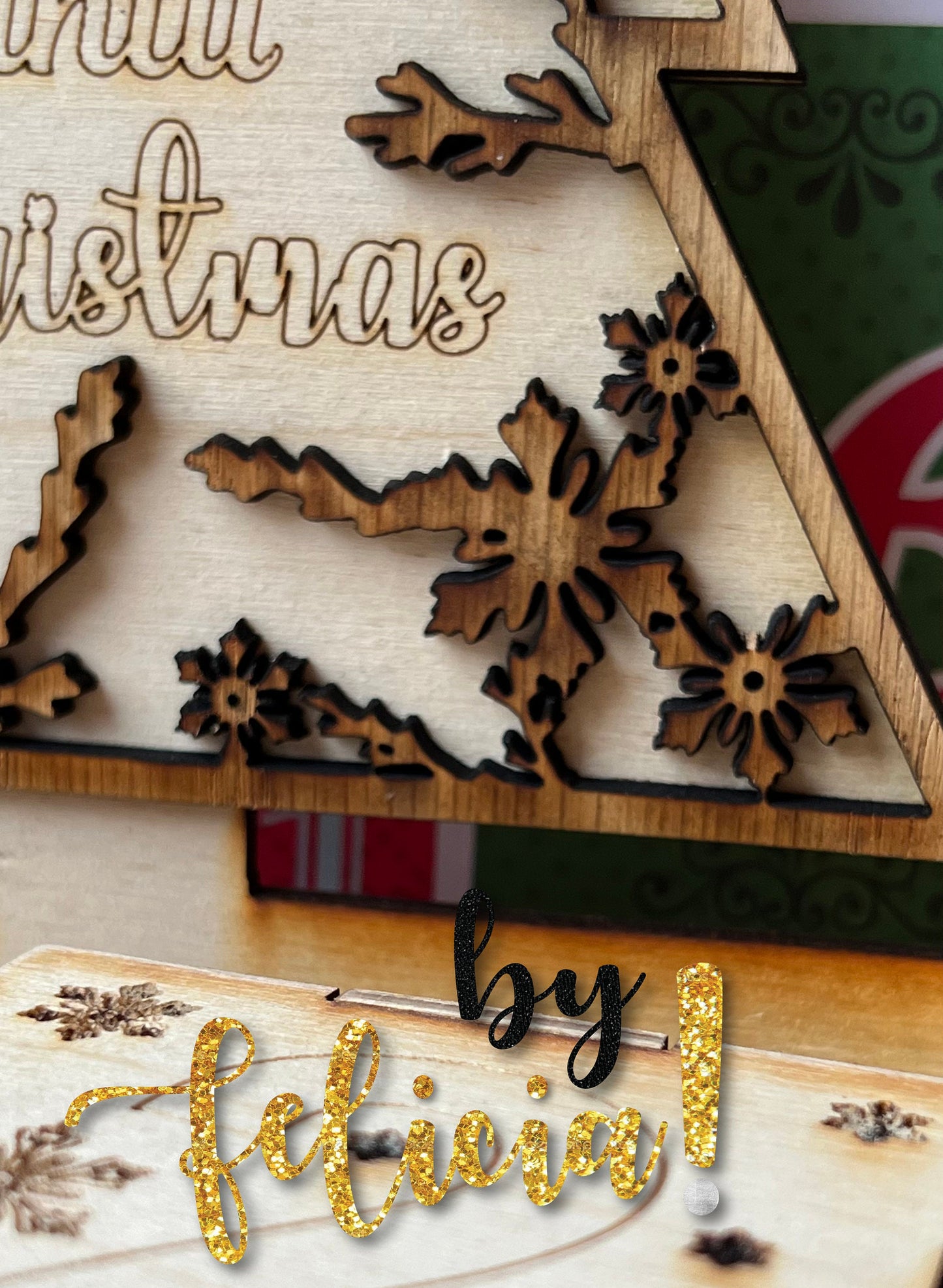 Christmas Tree Advent Calendar: Engraved Wooden Holiday Decor