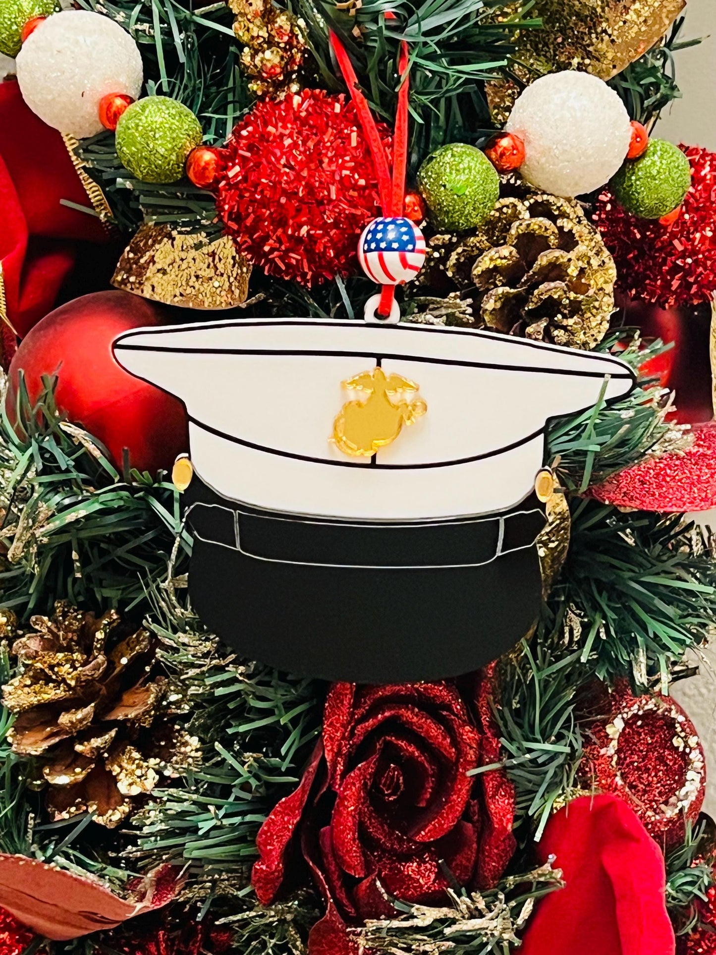 USMC Dress Blues Cover Ornament: Marine Corps Gift, USMC License #286-23