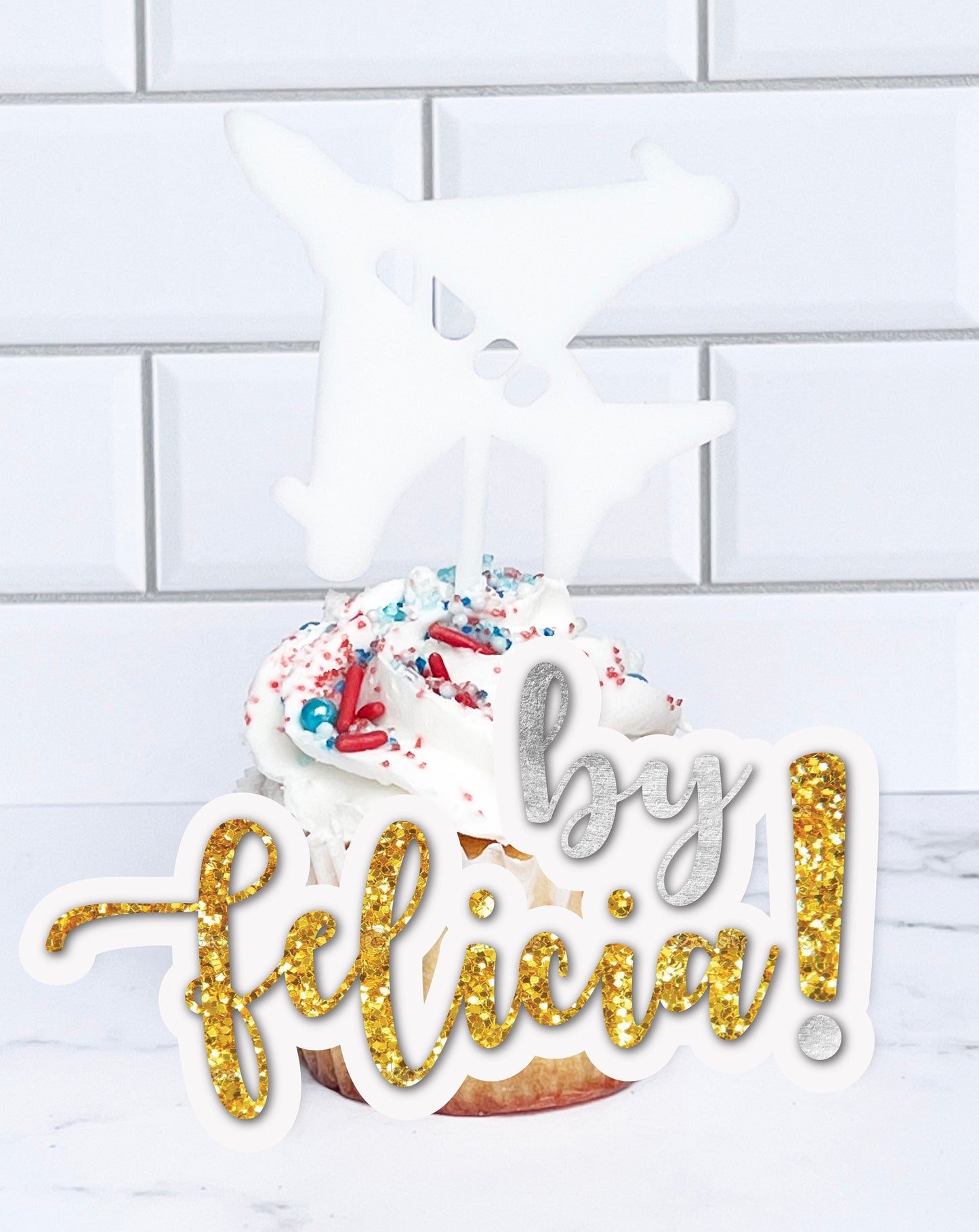 Air Force Cupcake Toppers: Acrylic USAF Party Decorations
