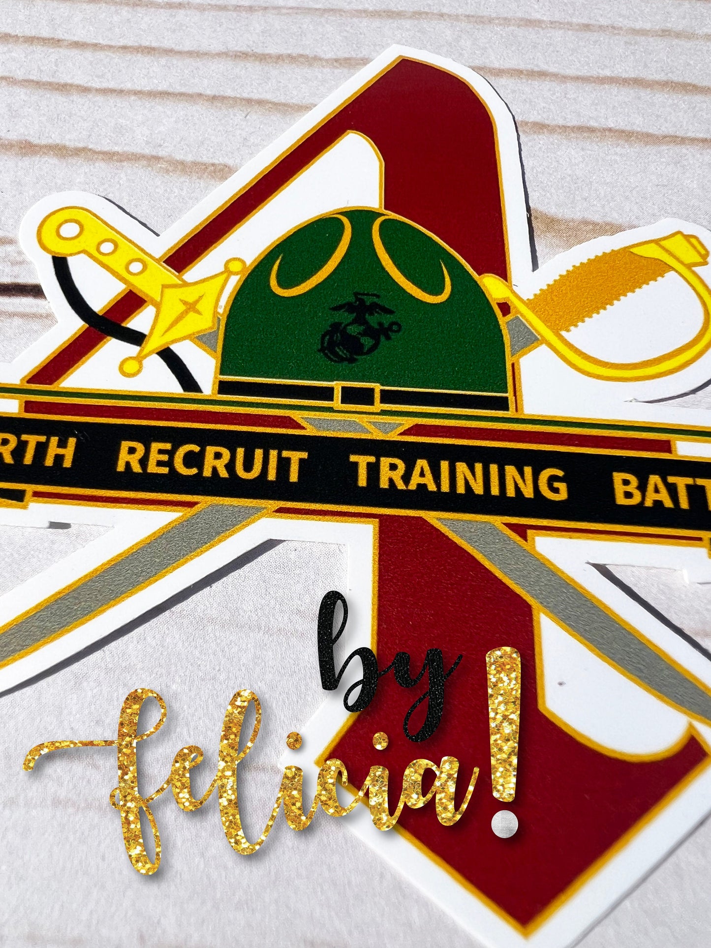 4th Battalion USMC Sticker: Women Marine Veteran, Parris Island, USMC License #286-23
