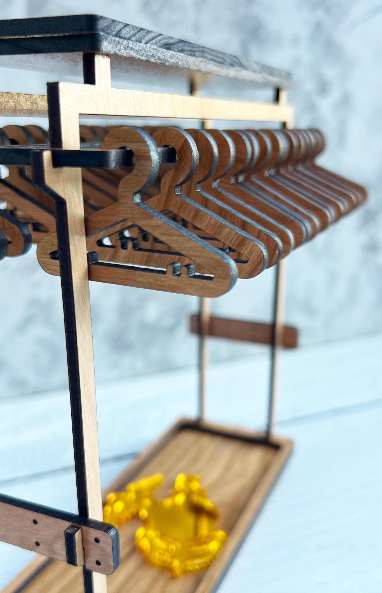 Personalized Marine Earring Coat Hanger Rack: Red Oak or Acrylic