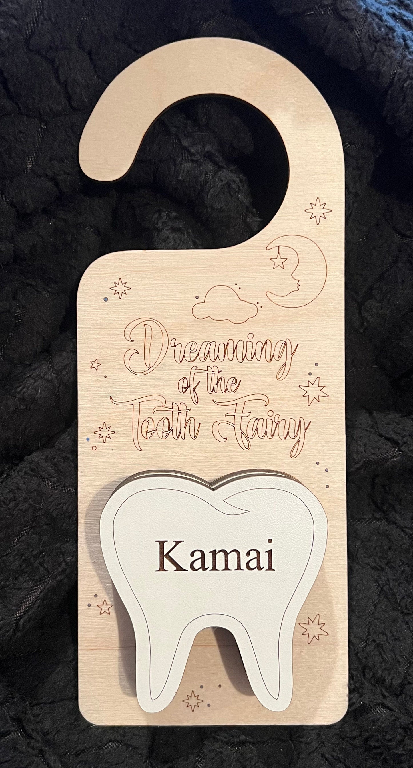 Personalized Tooth Fairy Door Hanger with Money Holder