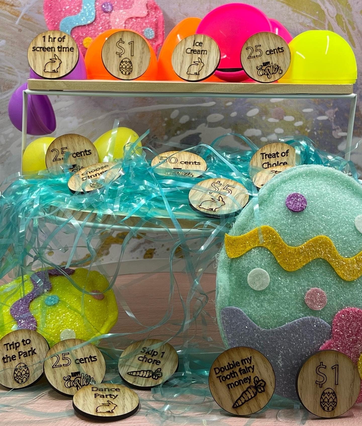 Easter egg tokens, Easter egg coins, Easter egg fillers, Easter basket stuffers, Easter egg tokens for kids, Easter basket stuffers for teen