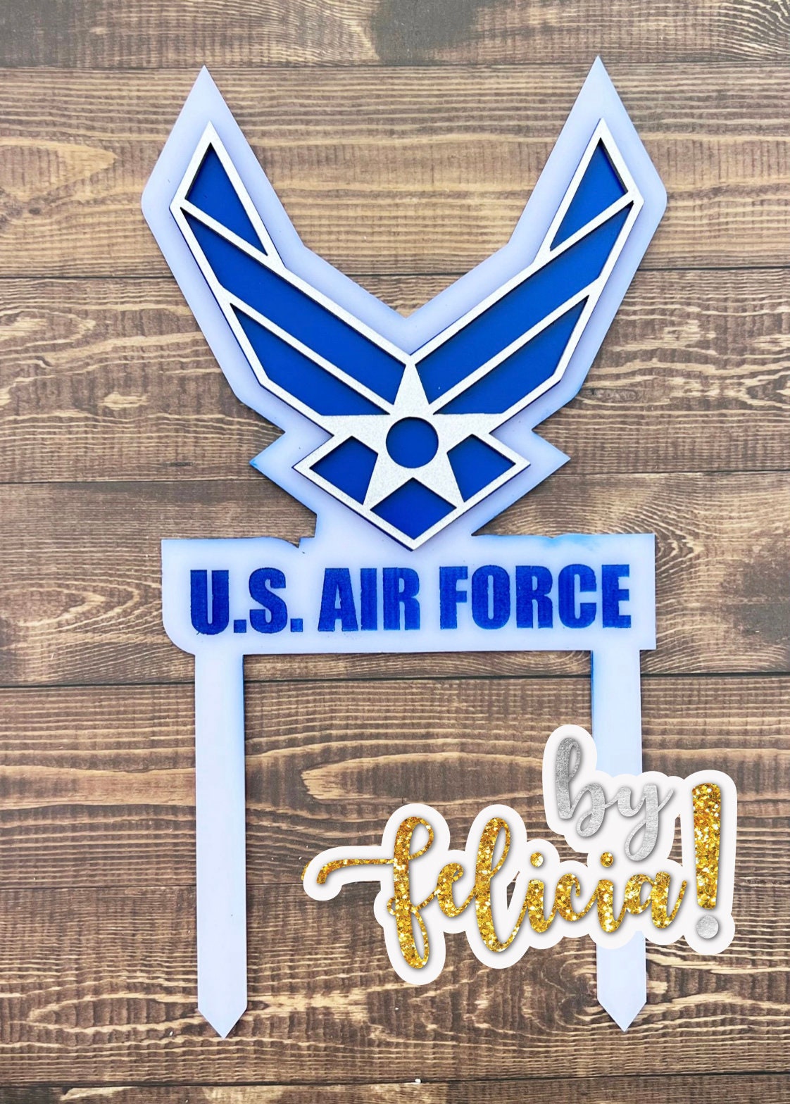 Air Force Acrylic Cake Topper: Graduation, Party Decoration