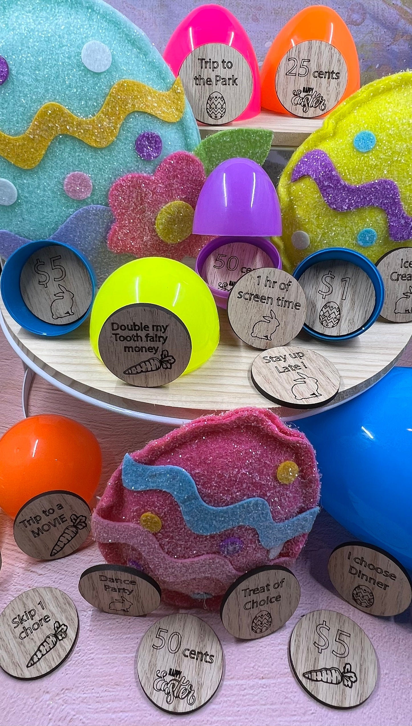 Easter egg tokens, Easter egg coins, Easter egg fillers, Easter basket stuffers, Easter egg tokens for kids, Easter basket stuffers for teen