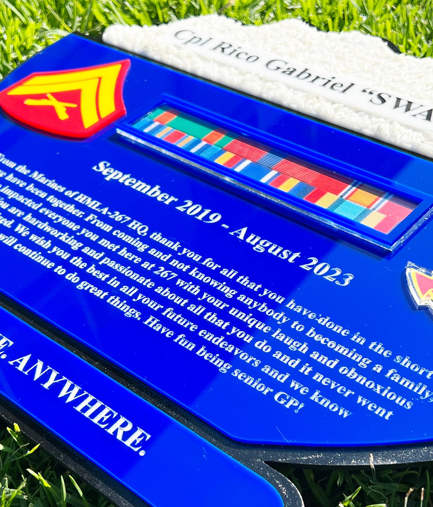 Custom Marine Corps Plaques, Military Retirement Plaques, Custom Military Plaques, USMC License 286-23