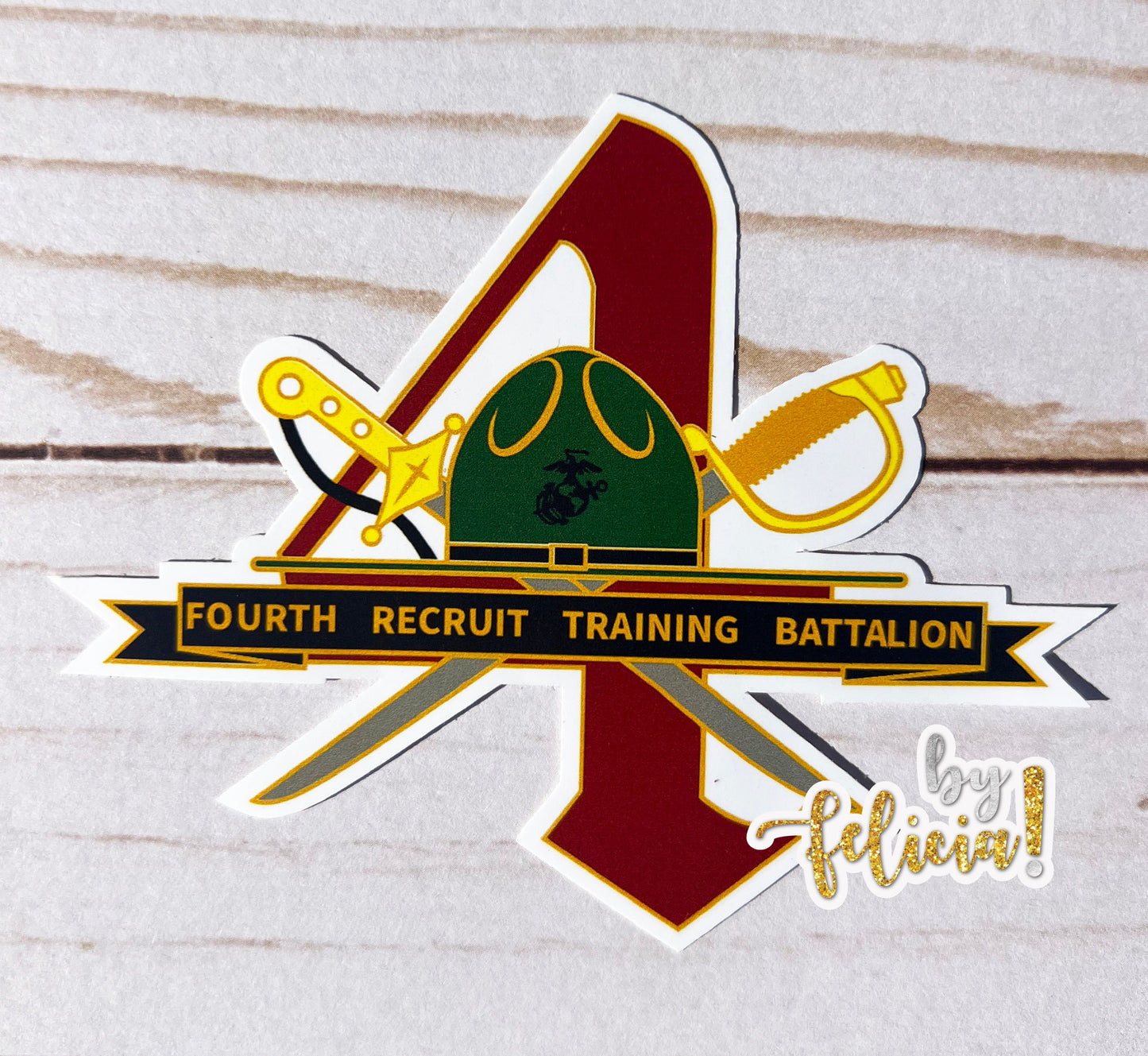 4th Battalion USMC Sticker: Women Marine Veteran, Parris Island, USMC License #286-23