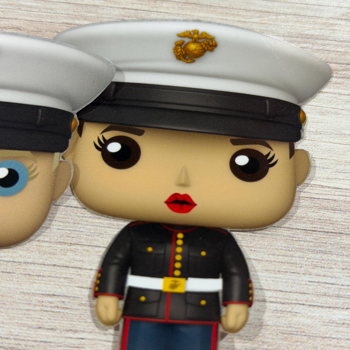 Female Marine Dress Blues Vinyl Sticker: USMC Veteran Decal