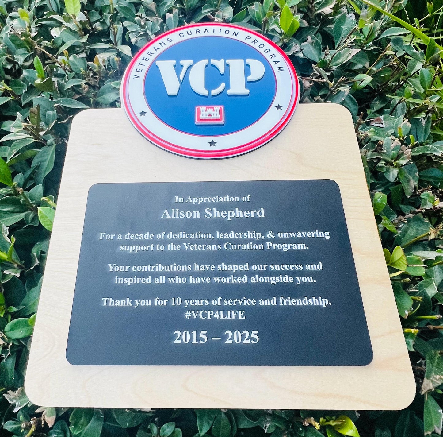 Handmade Marine Corps Retirement Plaque: USMC Gift, Birch Wood, Acrylic