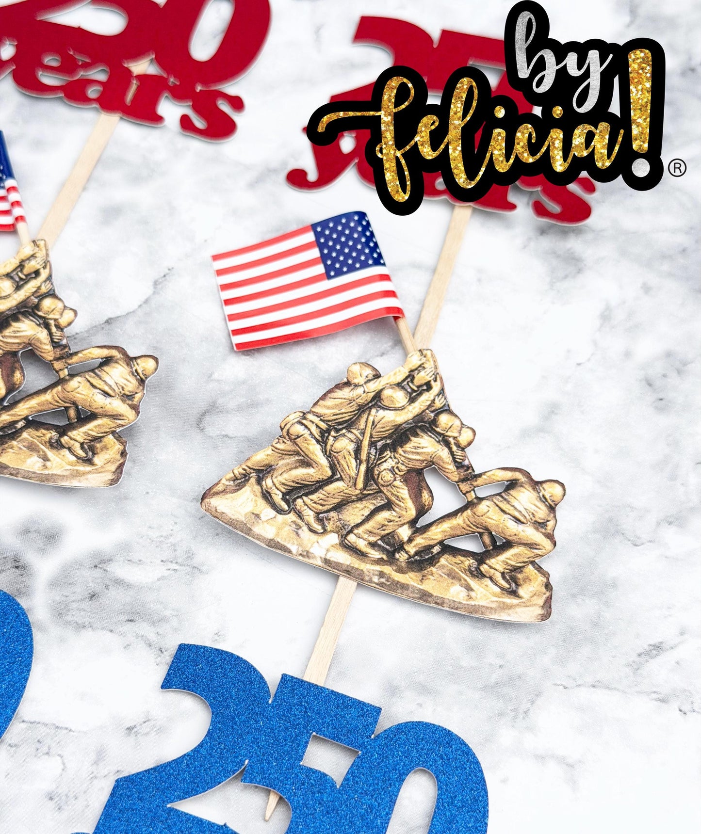 250th Marine Corps Birthday Cupcake Toppers: USMC Party Decorations