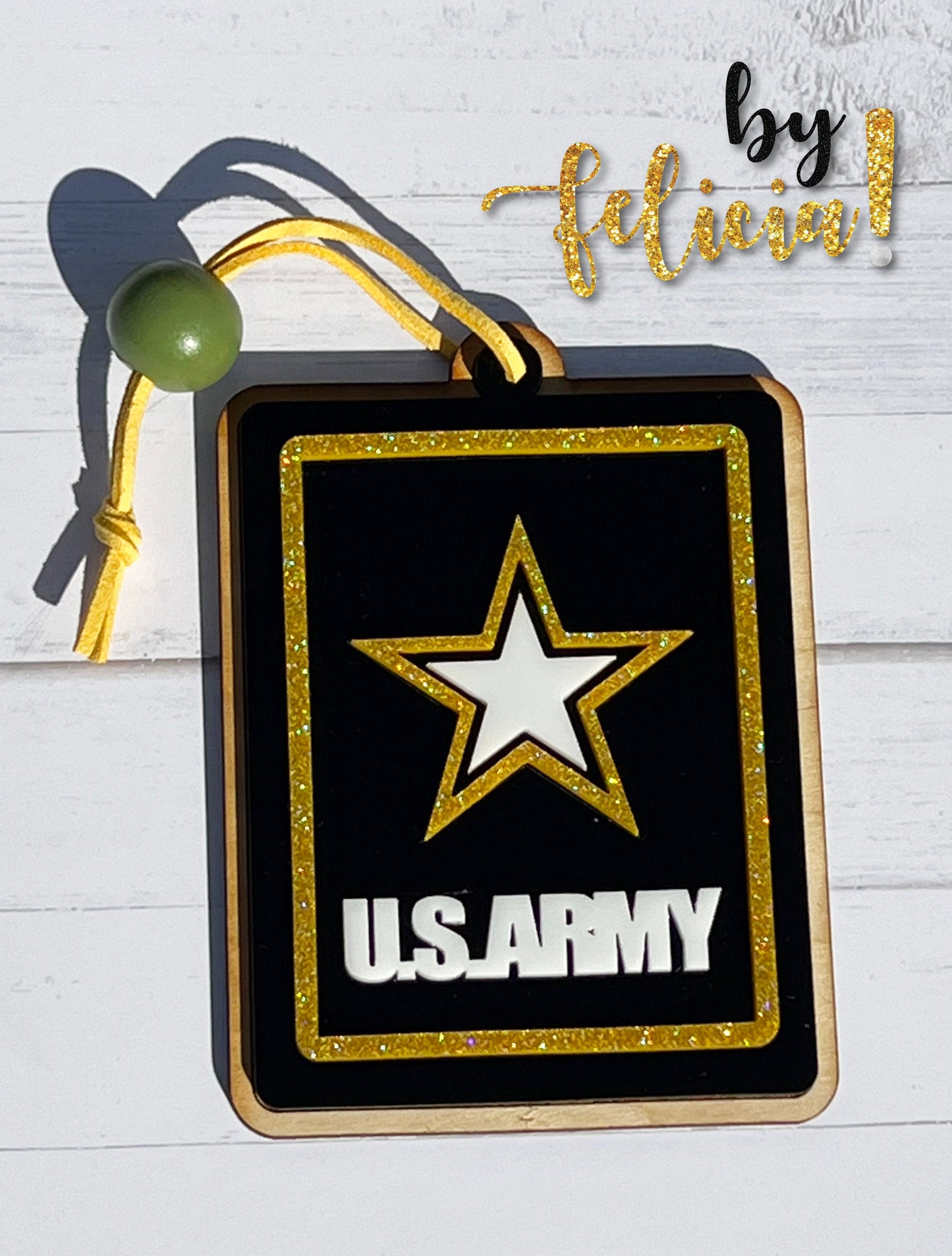 Military Christmas Ornament: Laser Cut Wood & Acrylic - USMC, Navy, Army, Air Force, Coast Guard
