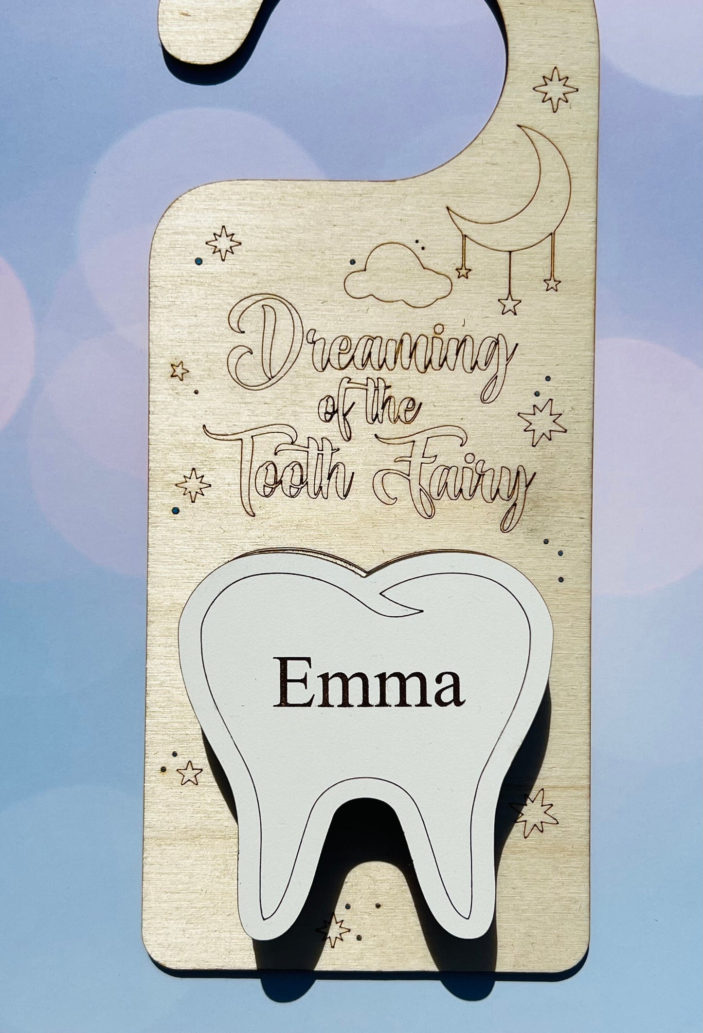 Personalized Tooth Fairy Door Hanger with Money Holder