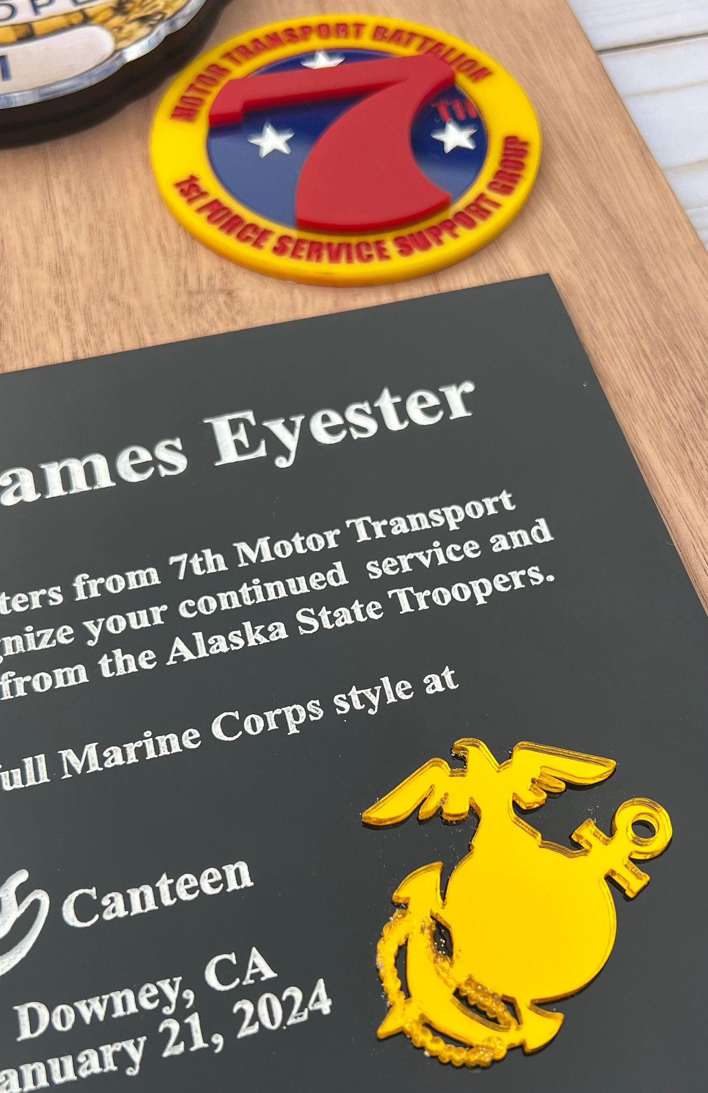 Marine corps plaques, Marine Corps retirement gift, marine corps gift, Police plaque, Police retirement, Marine retired, USMC License 286-23