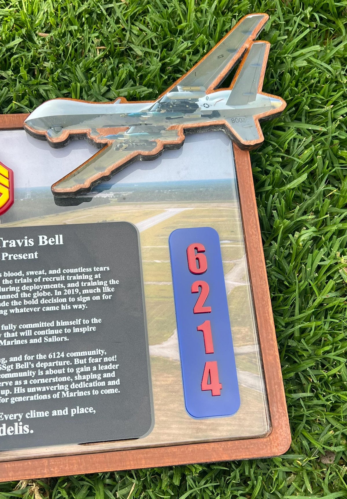 Helicopter plaque, Marine Corps retirement gift, marine corps gift, USMC plaque, Marine retirement, Marine retired, USMC License #286-23
