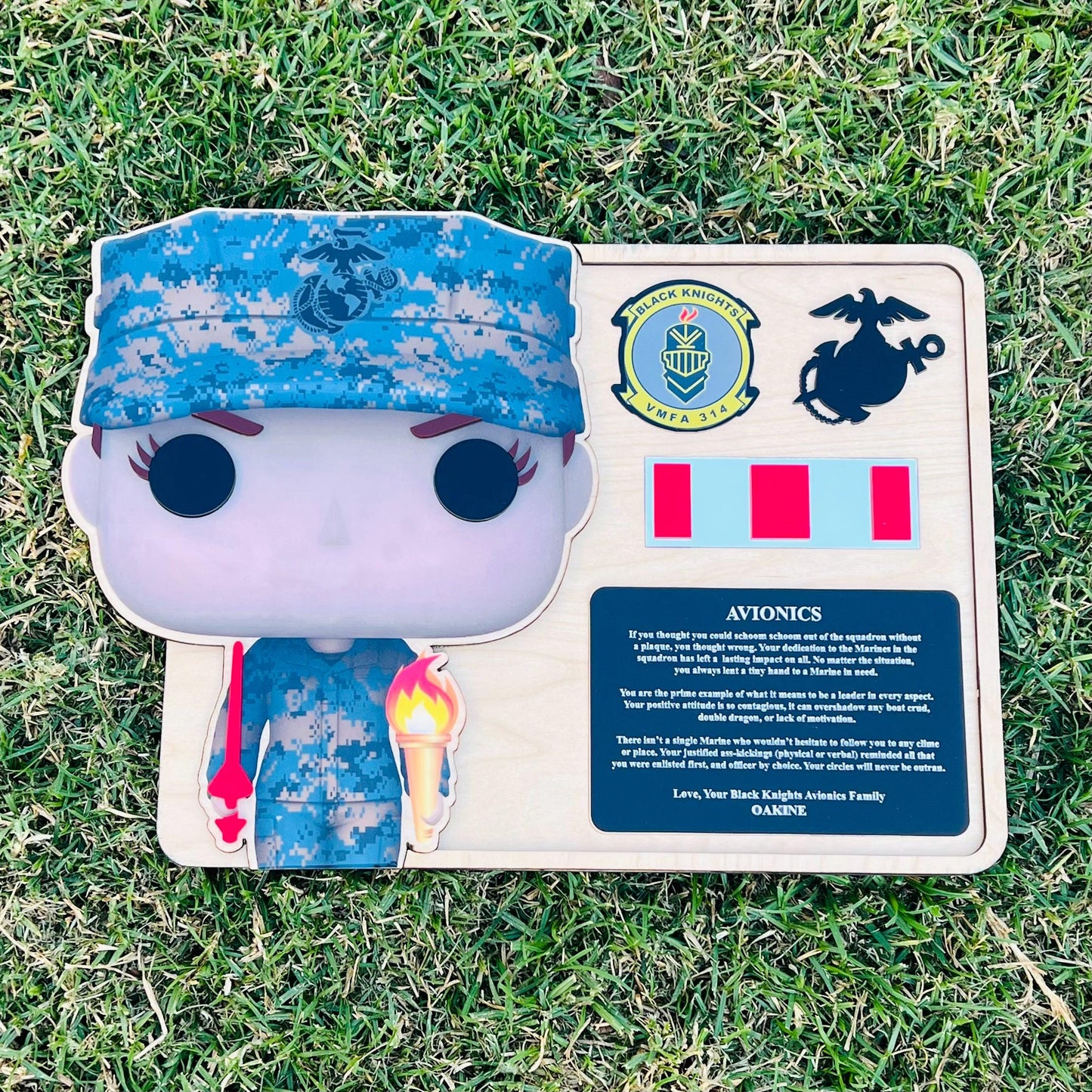Handmade Marine Corps Retirement Plaque: USMC Gift