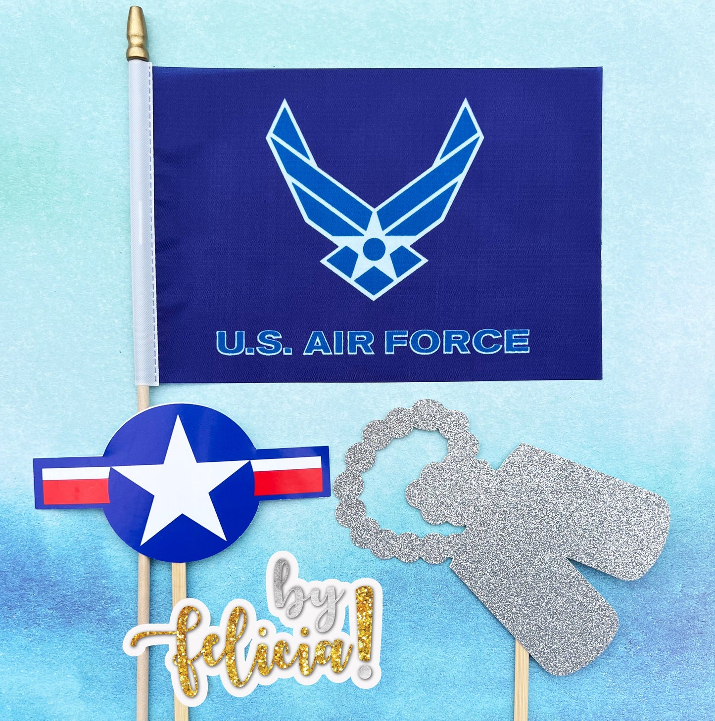 Air Force Party Centerpiece Sticks: Graduation, Boot Camp, Retirement
