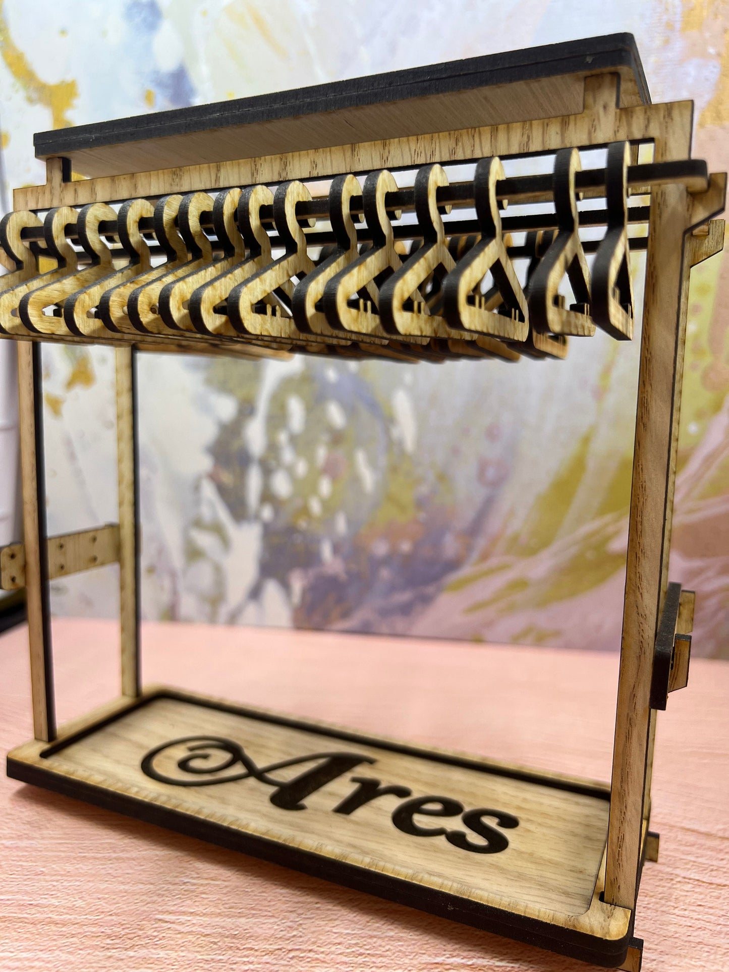 Personalized Earring Coat Hanger Rack: Jewelry Display with 30 Hangers