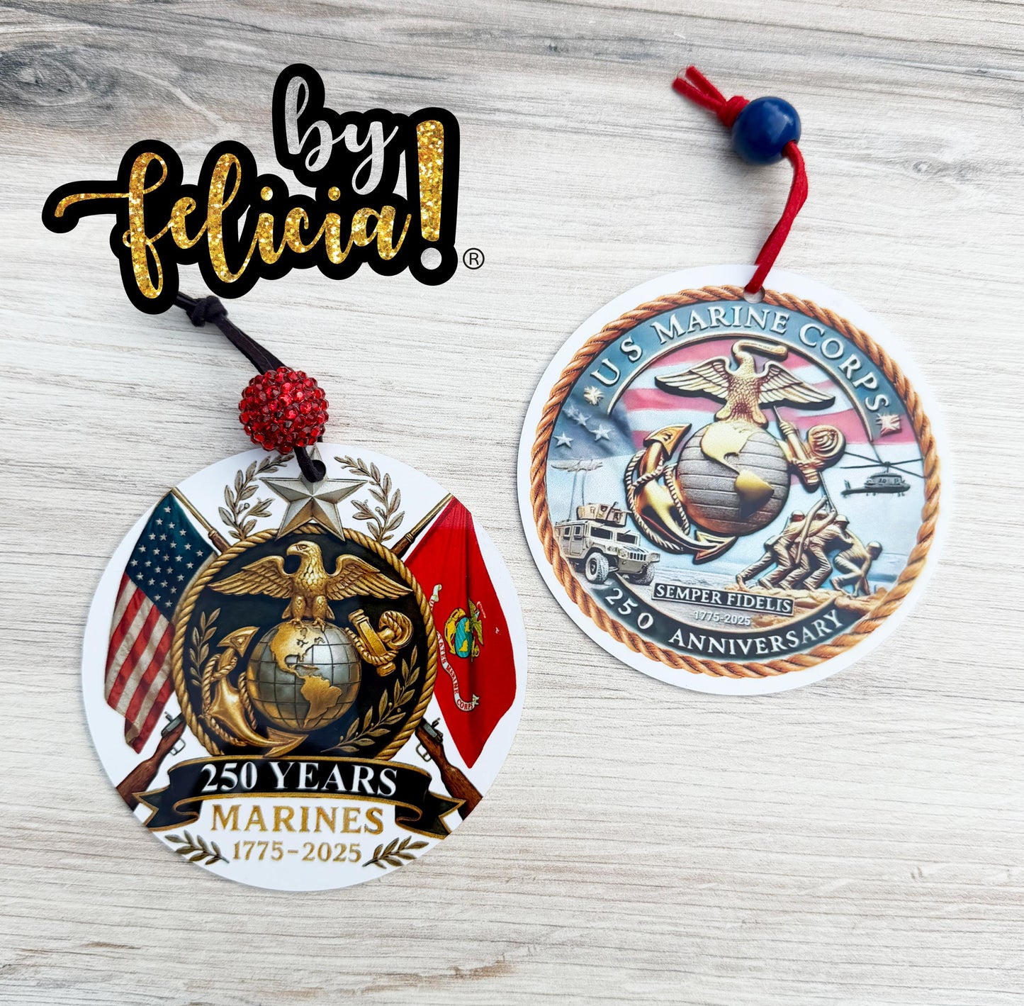 250th Anniversary ornament, 250th Marine Corps ornament, USMC Ornament, Marine Corps Gifts, USMC Gifts, Military Ornament, USMC Lic #286-23