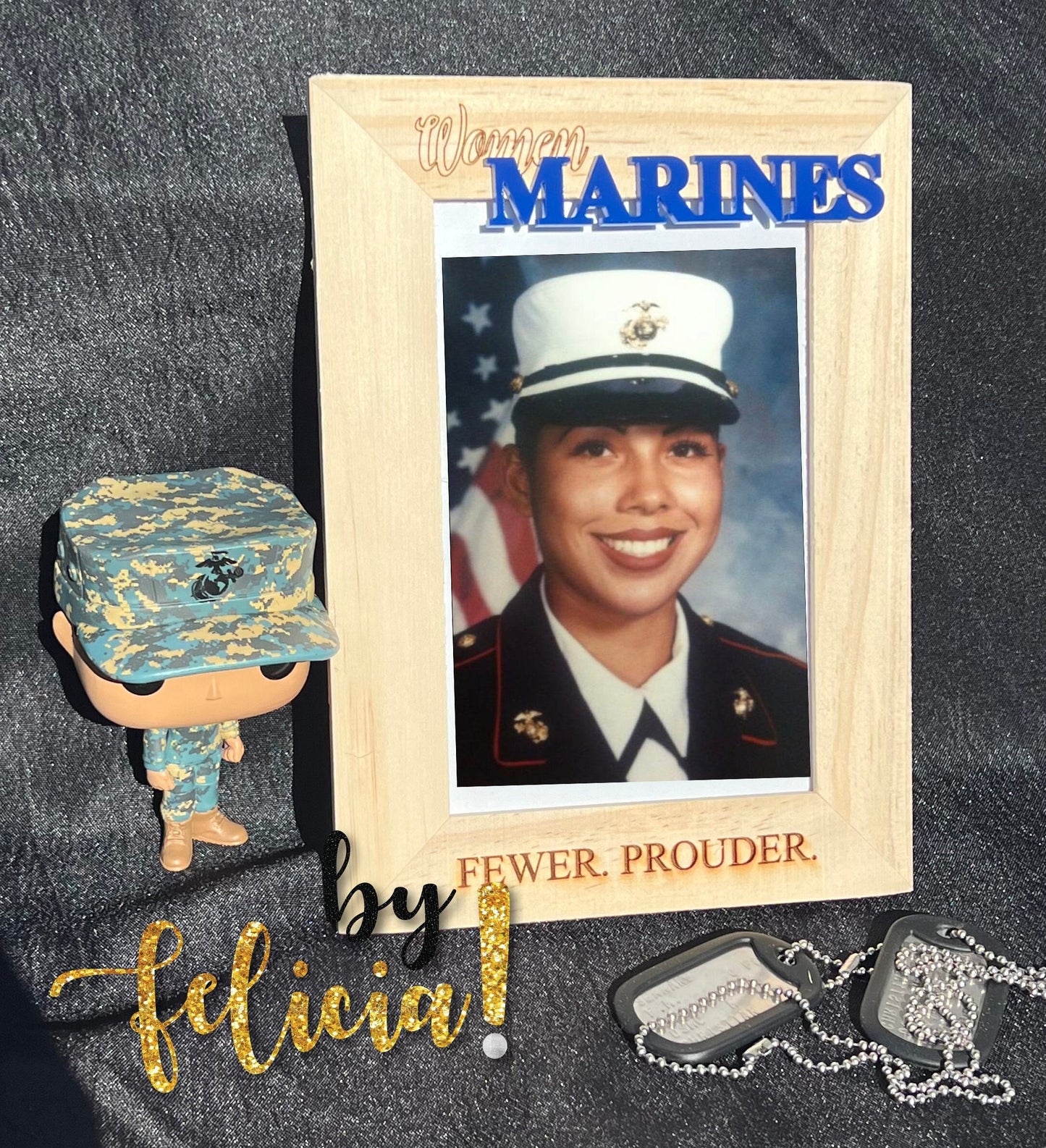 Marines Photo Frame, Marines Photo Album, Marines Corps Gifts, Marine Retirement gift, USMC Gifts, Woman Veteran, USMC License #286-23
