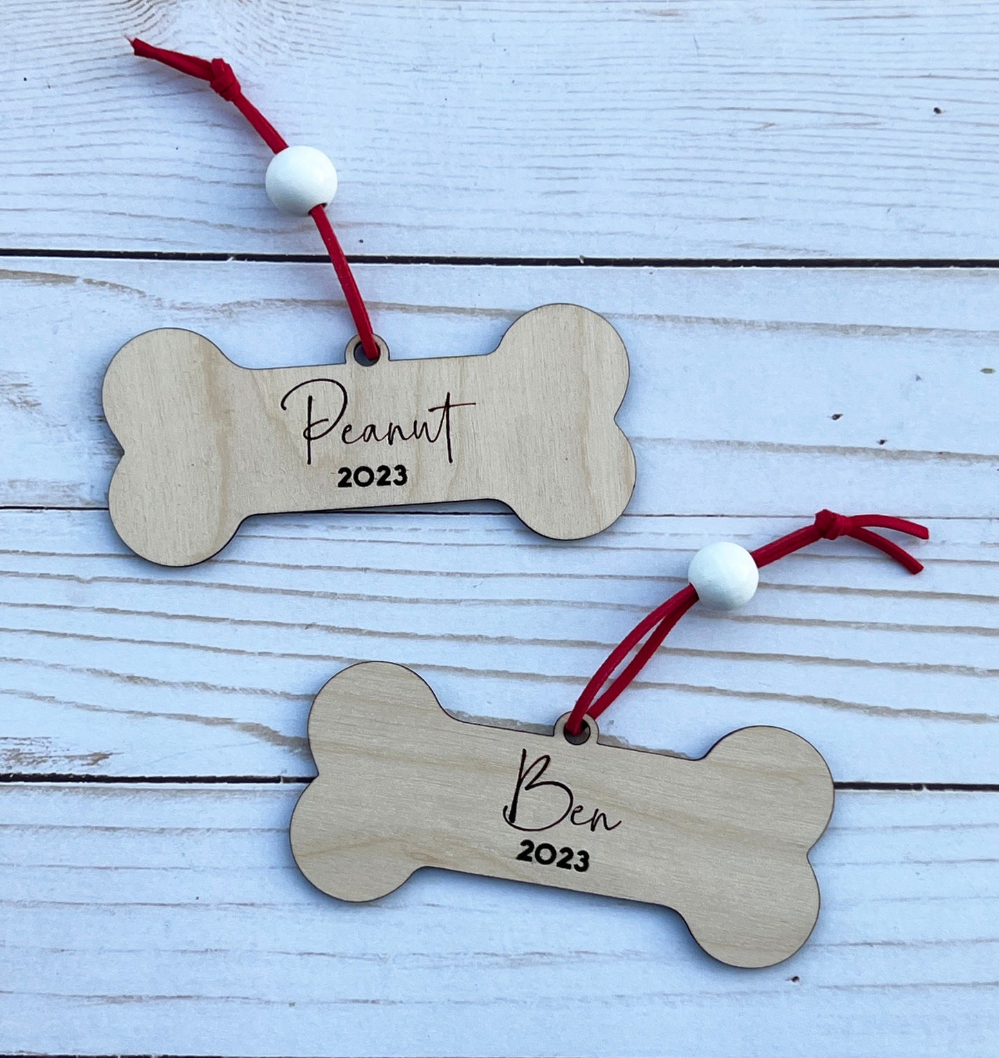 Personalized Cat Ornament: Laser Engraved Birch Wood, Pet Memorial Gift