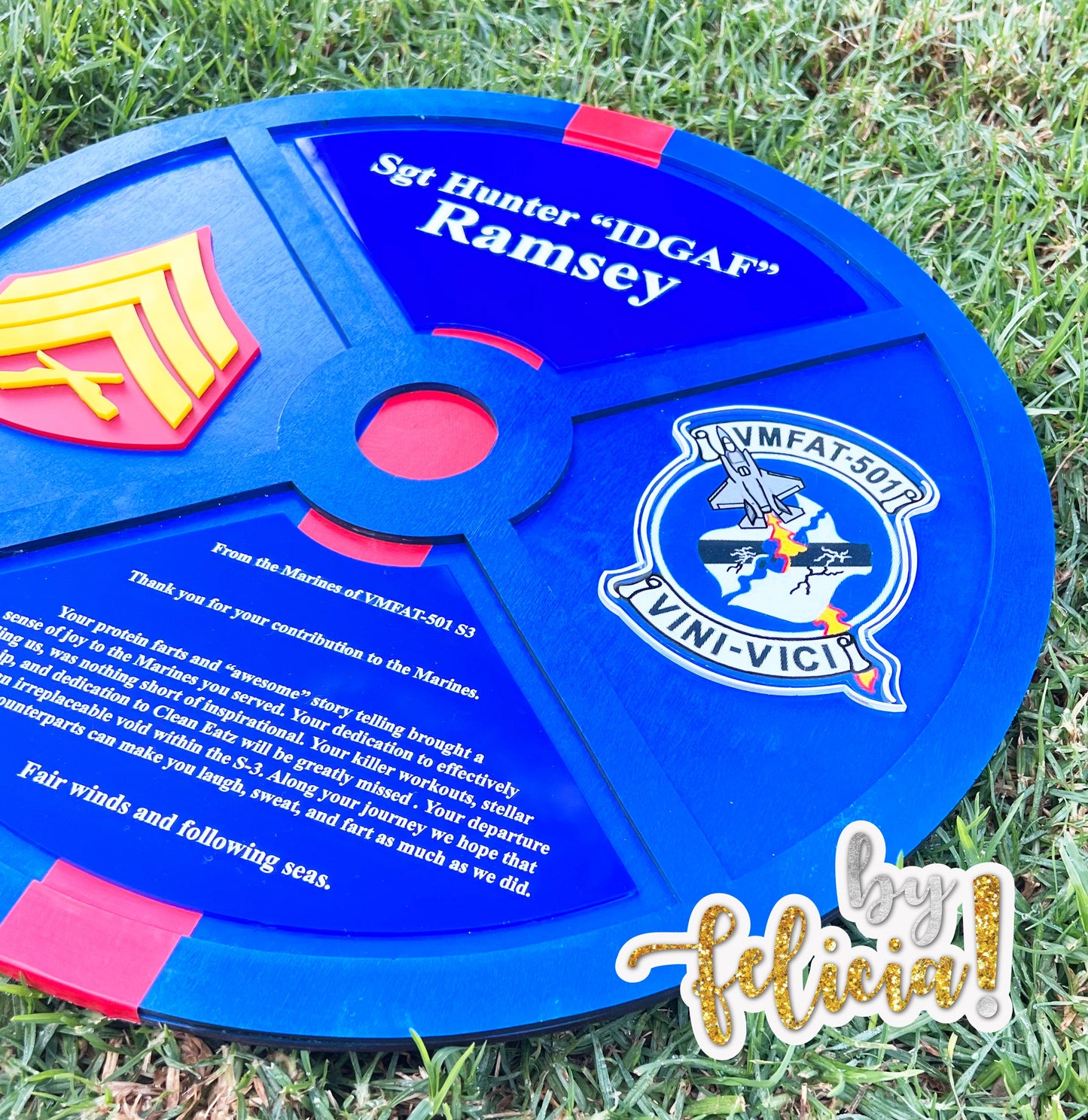 Handmade Marine Corps Retirement Plaque: USMC Gift