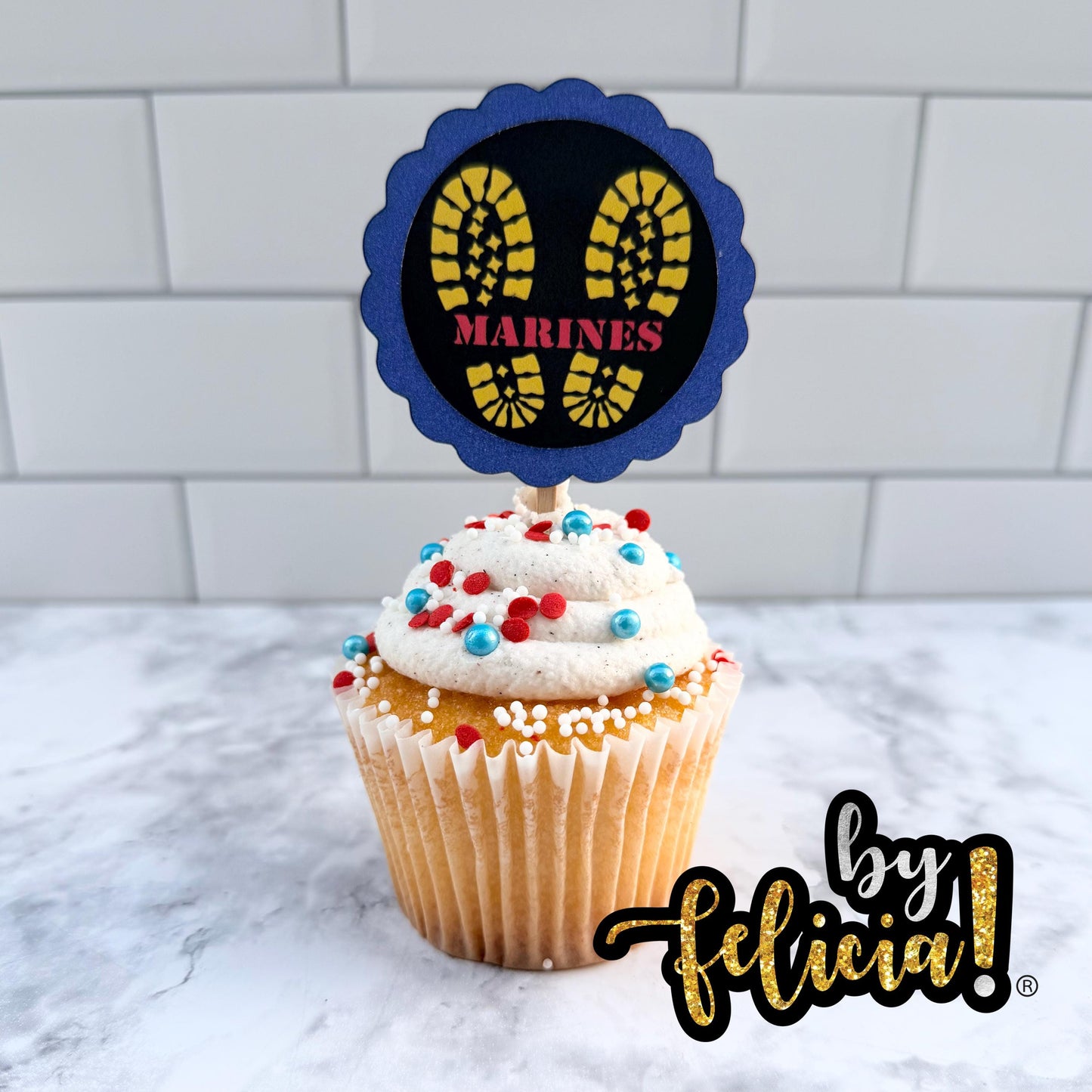 Marines Cupcake Topper | USMC Cupcake Topper | Marines cake topper | Marine Corps Birthday | Marines Party Decoration | USMC License #286-23