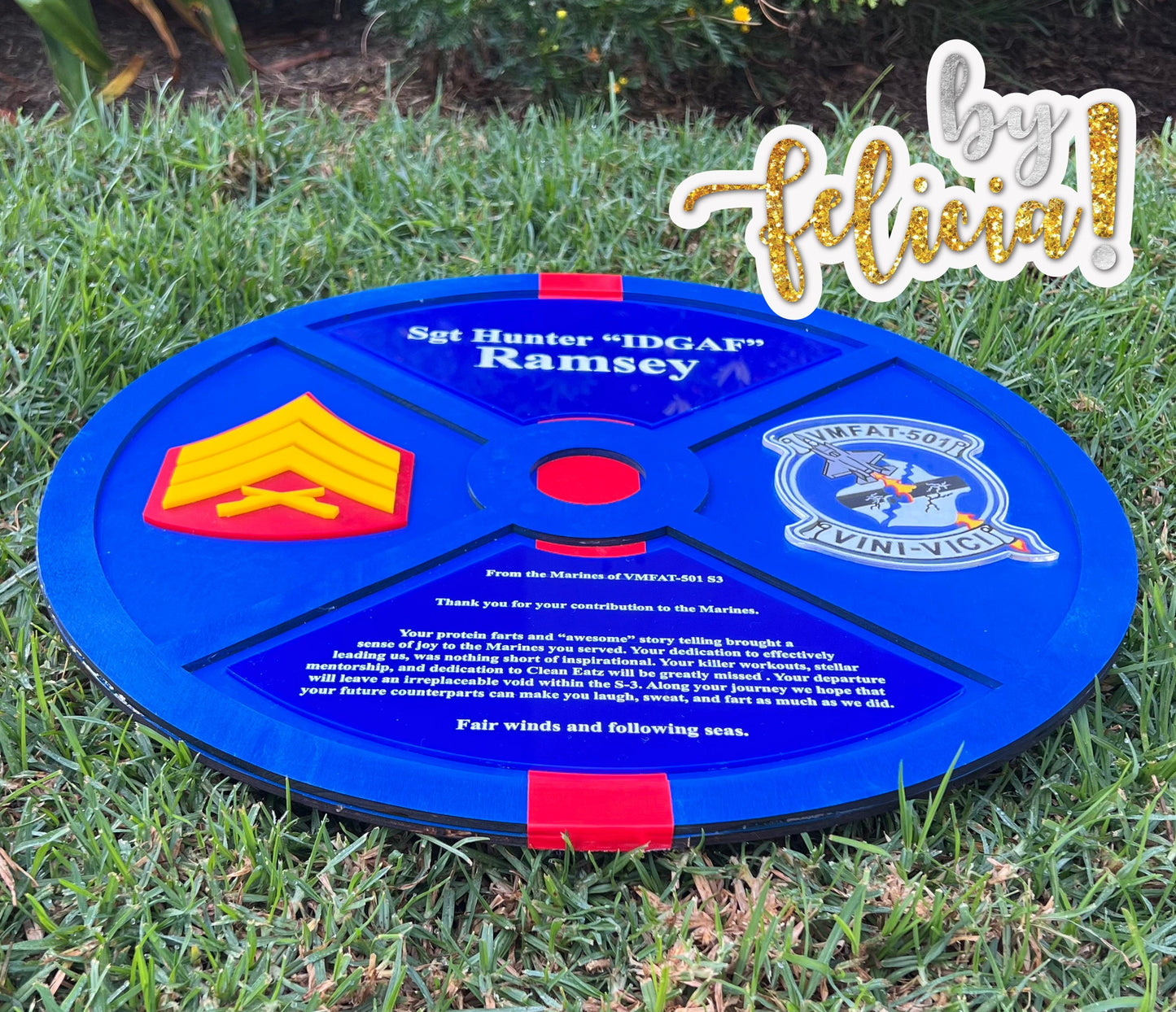 Handmade Marine Corps Retirement Plaque: USMC Gift