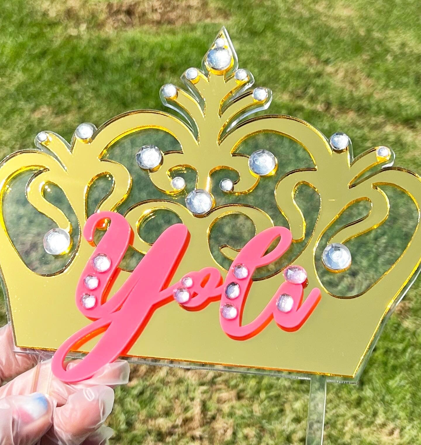 Crown cake topper, Custom cake topper, Princess party decoration, Personalized cake topper, Layered cake topper, Birthday cake topper