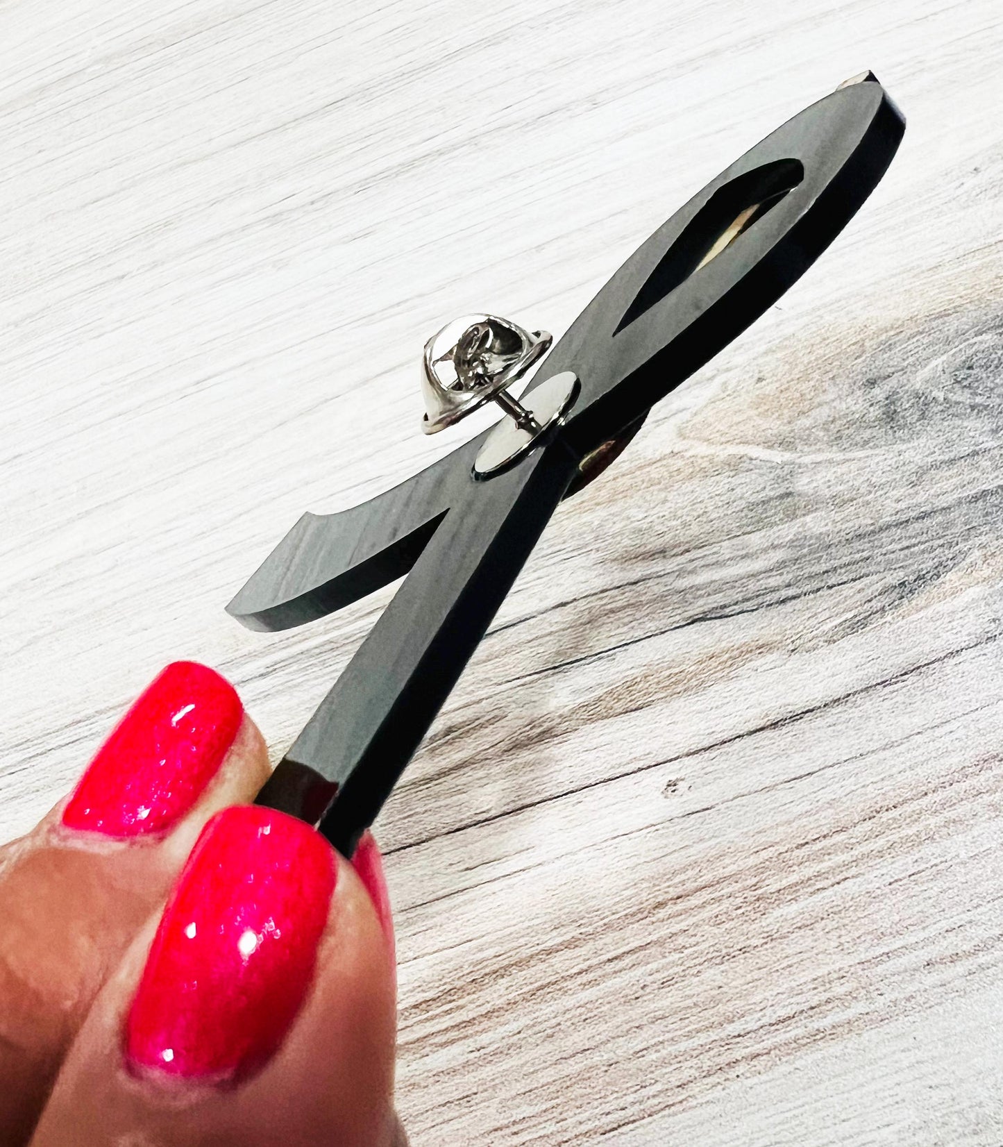 Custom Acrylic Funeral Ribbon Pin, Memorial Gift