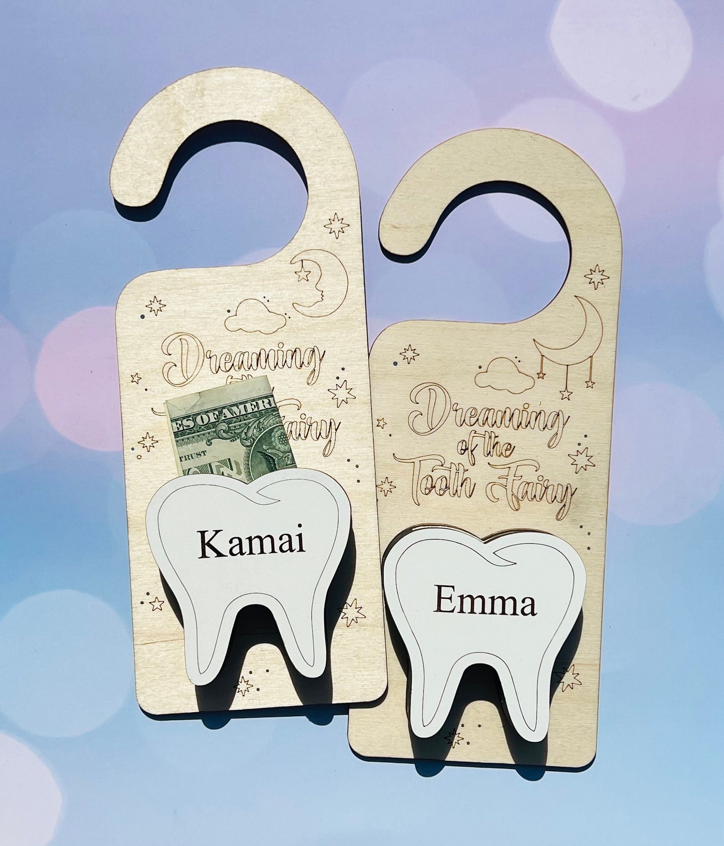 Personalized Tooth Fairy Door Hanger with Money Holder