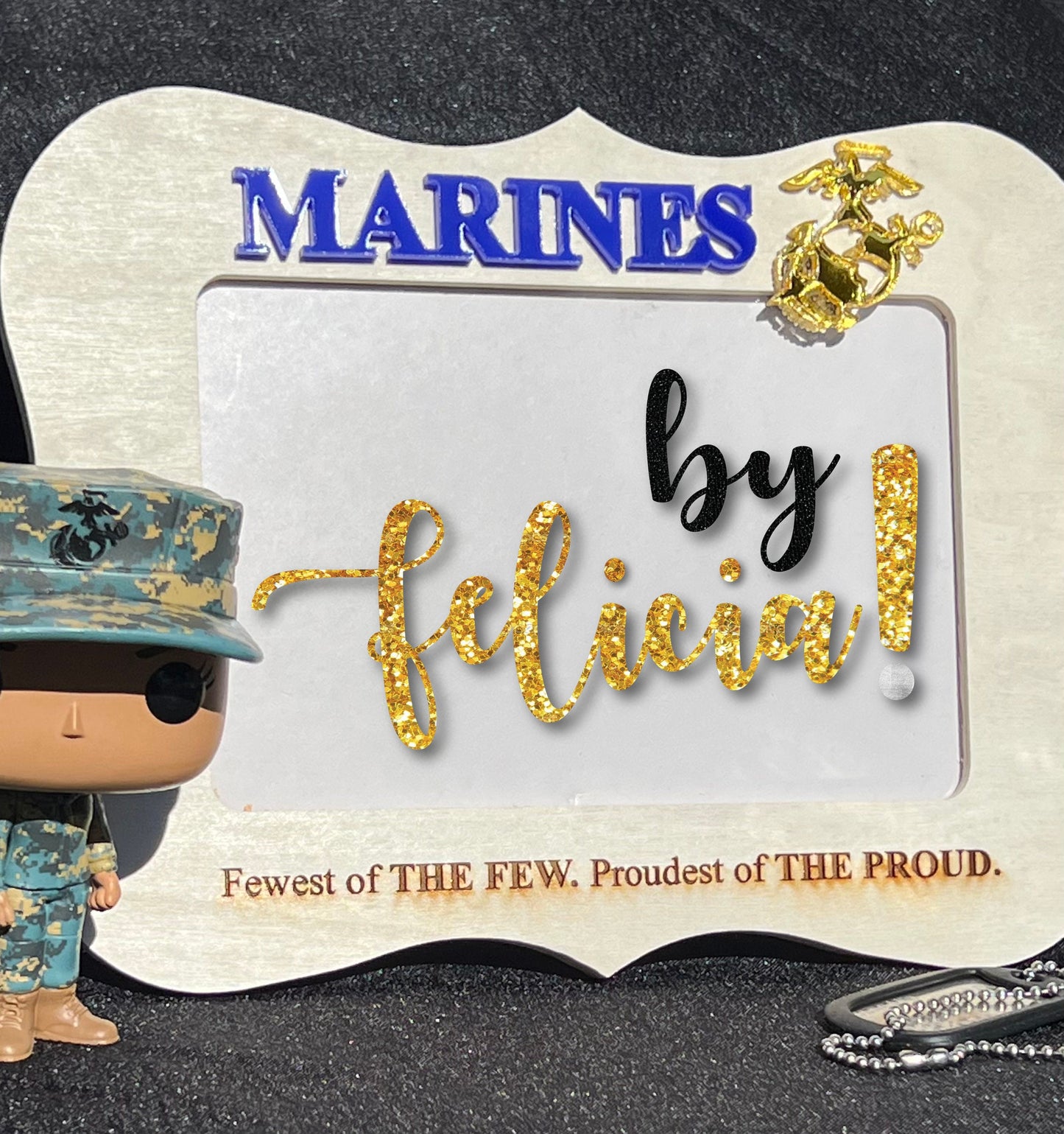 Marines Photo Frame, Marines Photo Album, Marines Corps Gifts, Marine Retirement gift, USMC Gifts, Woman Veteran, USMC License #286-23