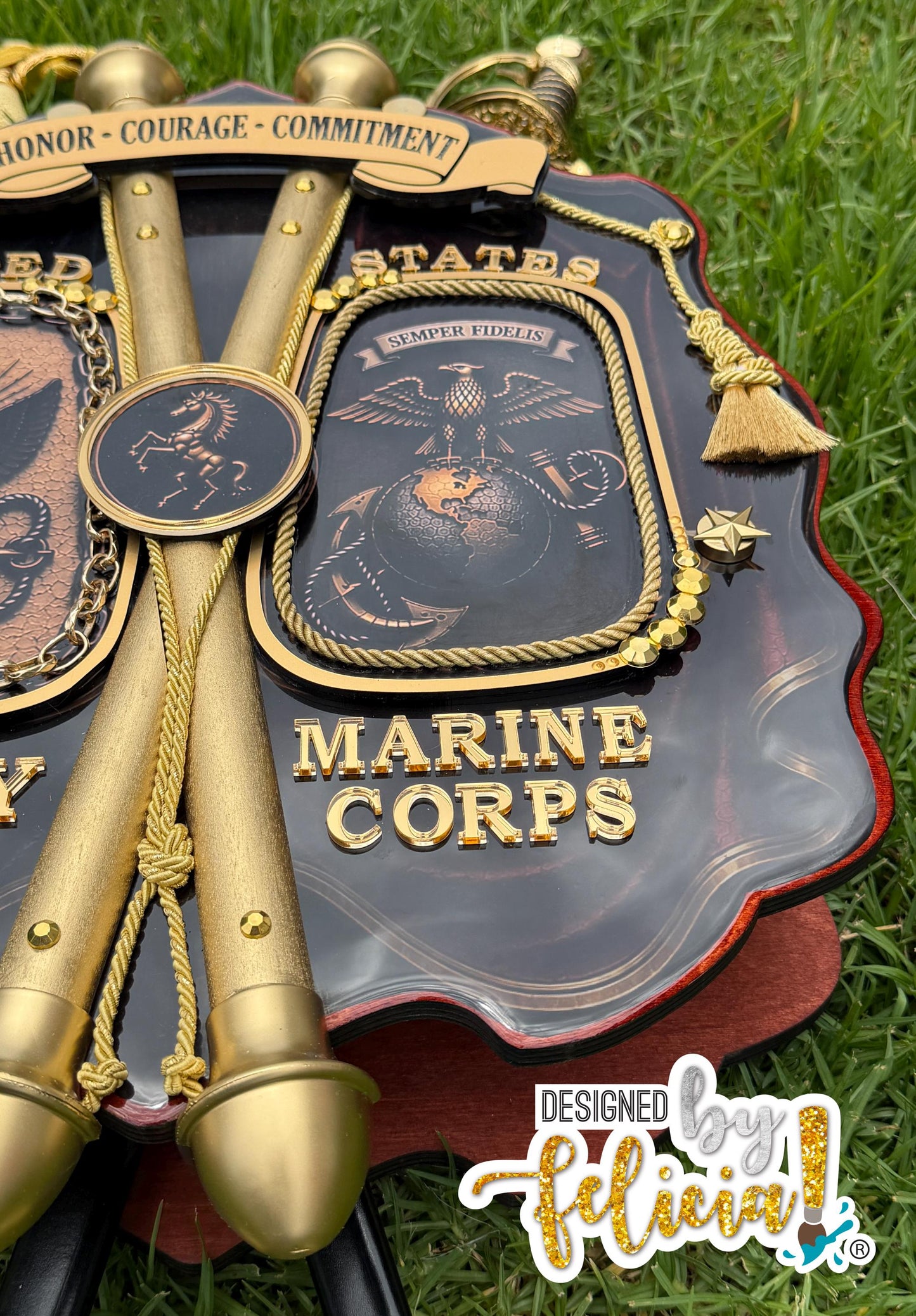 Marine corps plaques, Military sword holder, Marines sword display, USMC plaque, Marines sword case, Marine retired, USMC License #286-23