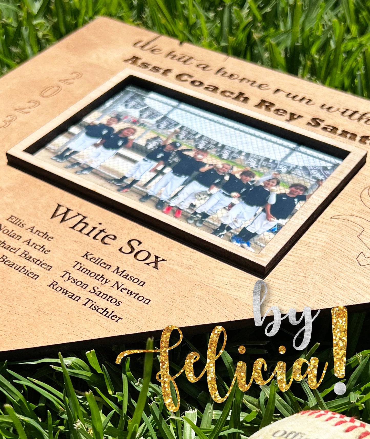Personalized Baseball Coach Gift: Engraved Photo Frame