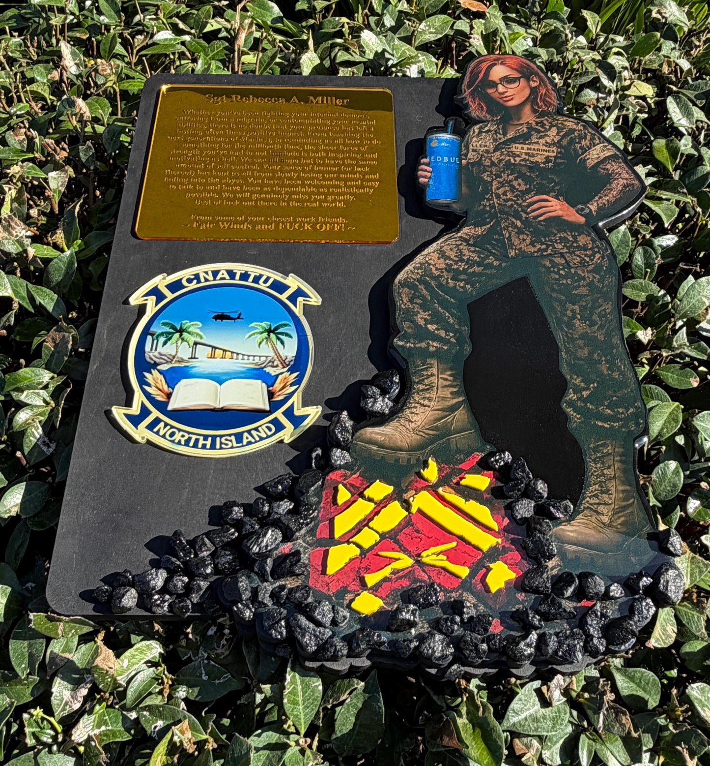 Female Marine plaque, Marine Corps retirement gift,  marine corps gift, USMC plaque, Marine retirement, Marine retired, USMC License #286-23