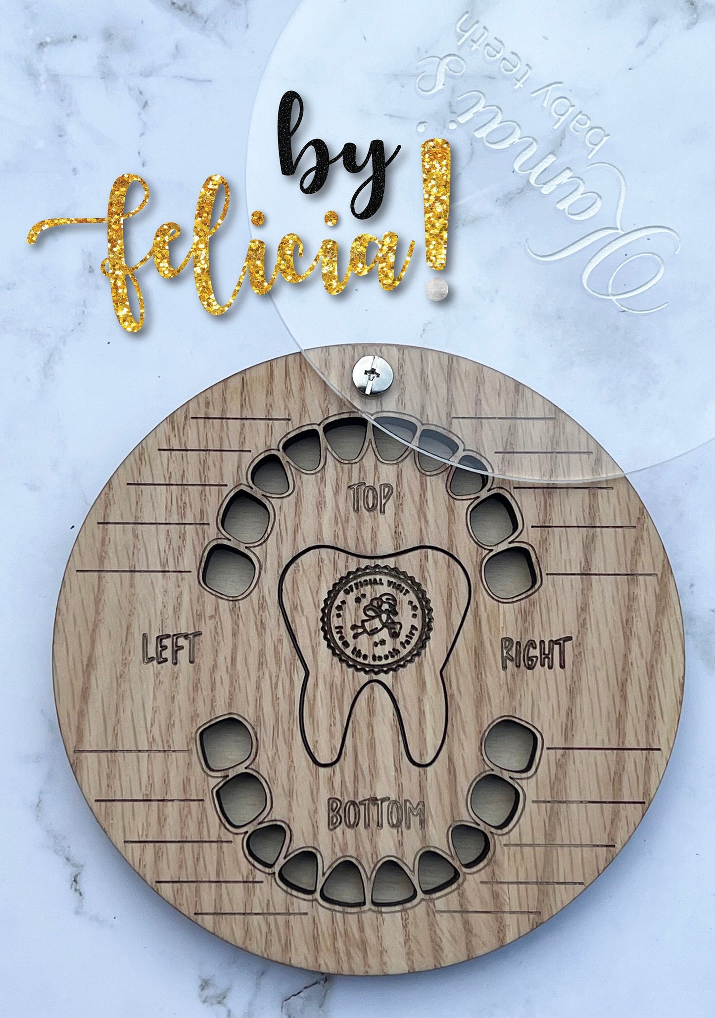 Personalized Wooden Tooth Fairy Box: Red Oak Baby Teeth Keepsake