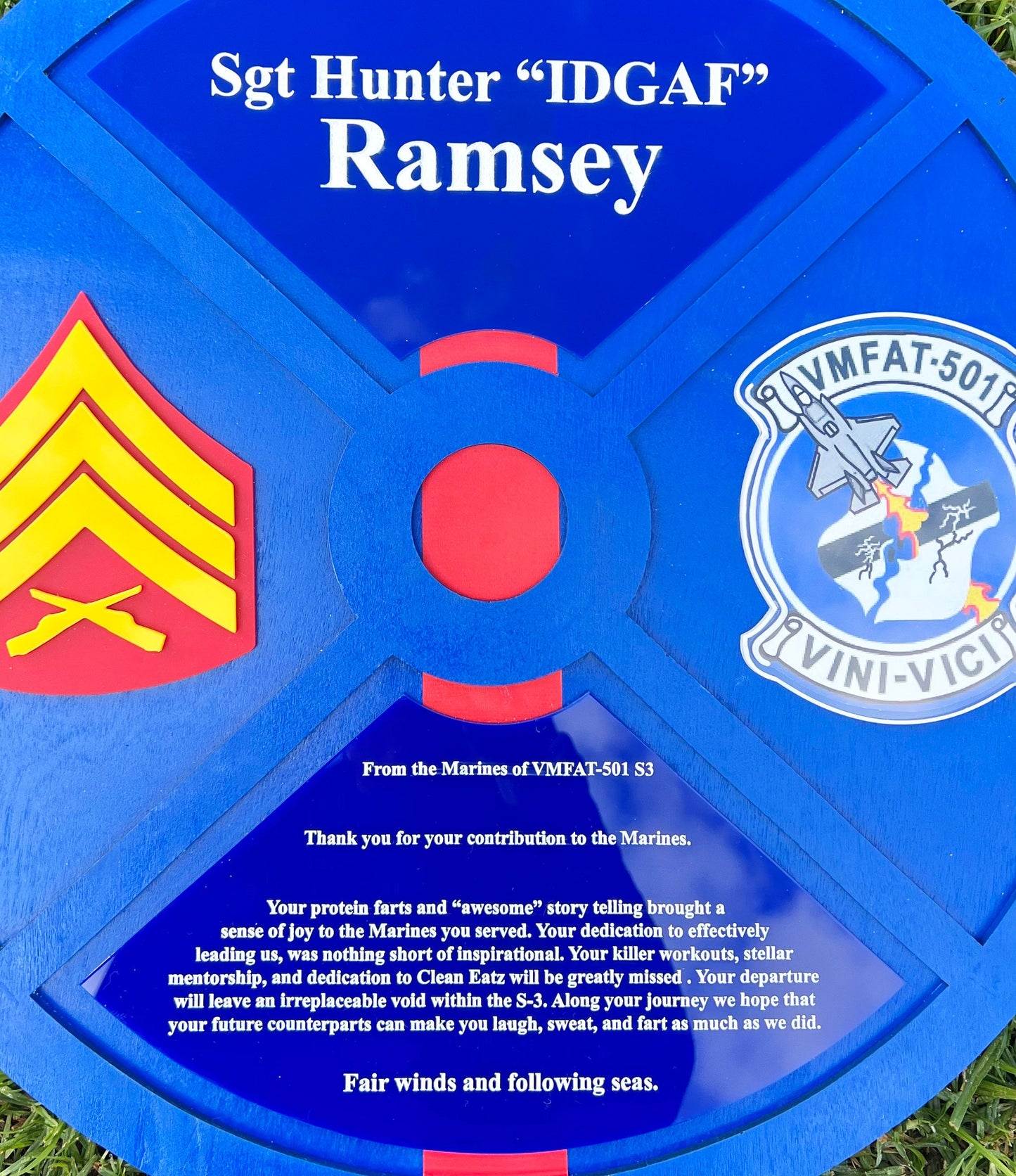 Handmade Marine Corps Retirement Plaque: USMC Gift
