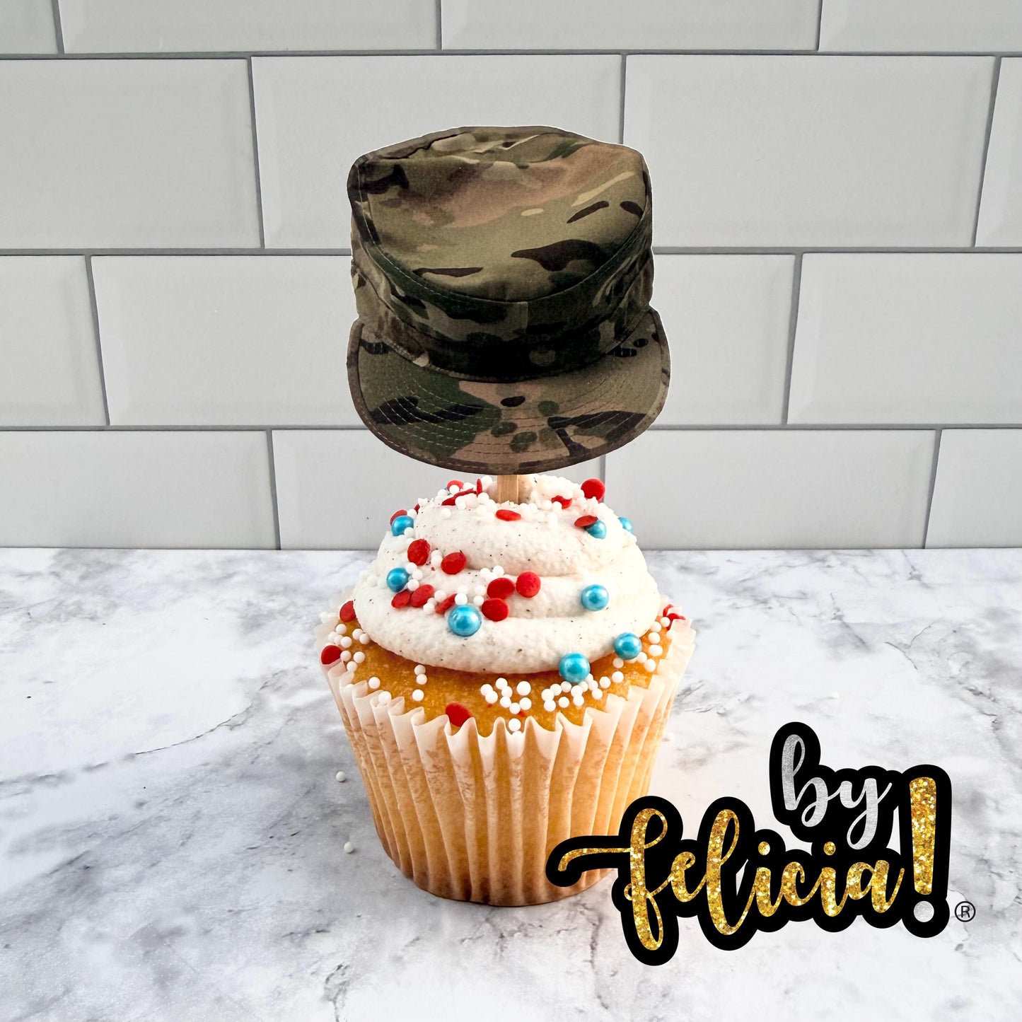 Army Cupcake Toppers: Soldier, Tank, Camo Party Decorations