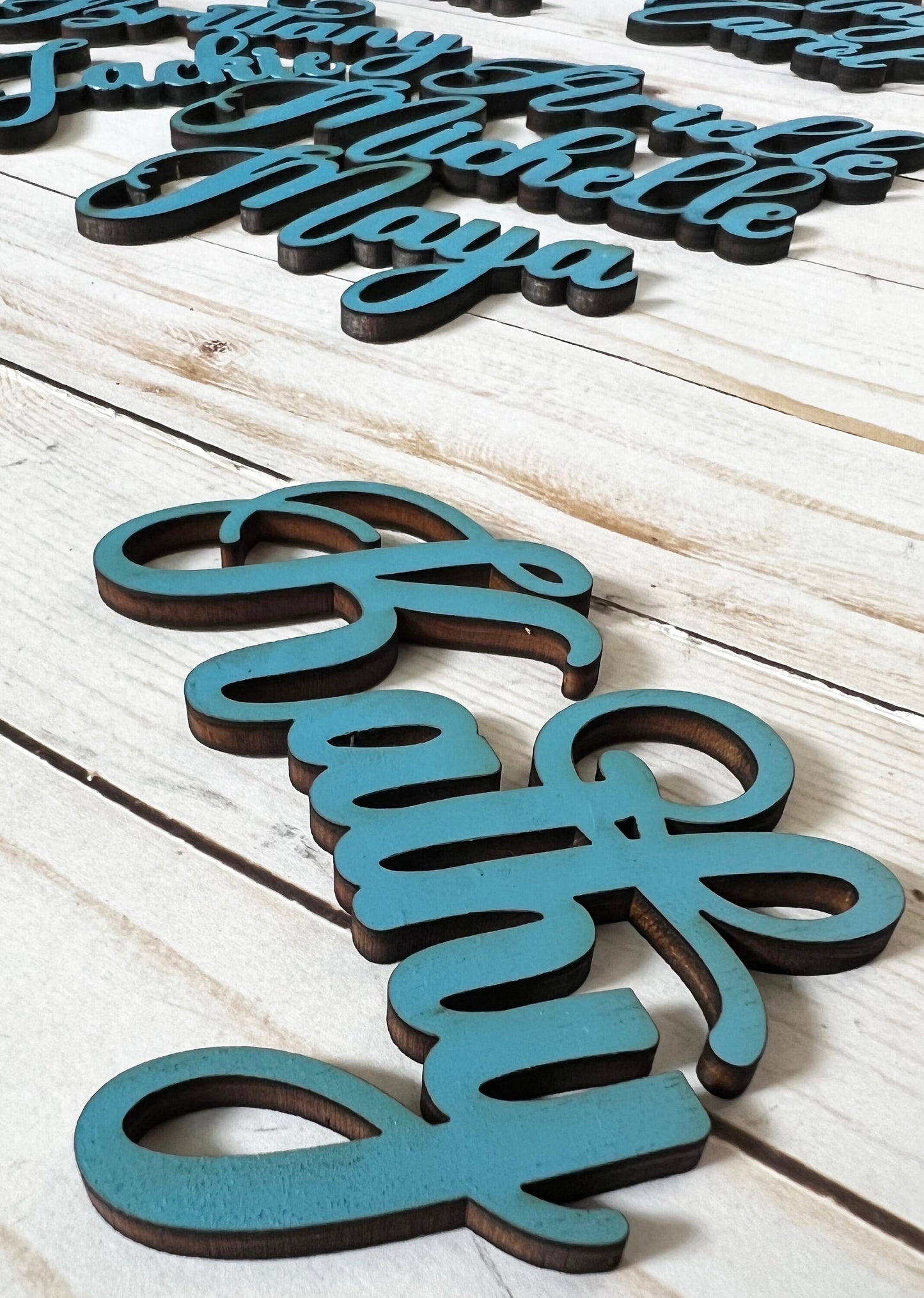 Personalized Wood Wedding Place Cards: Custom Name Tags