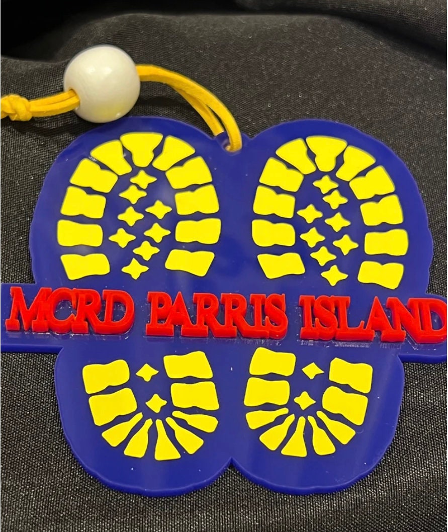 Marine Corps Ornament: Yellow Footprints, MCRD San Diego or Parris Island, USMC License #286-23