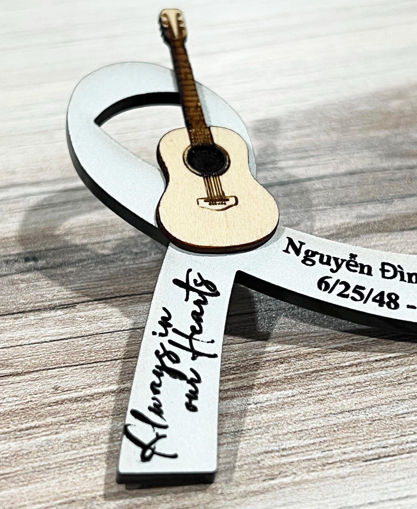 Custom Acrylic Funeral Ribbon Pin, Memorial Gift