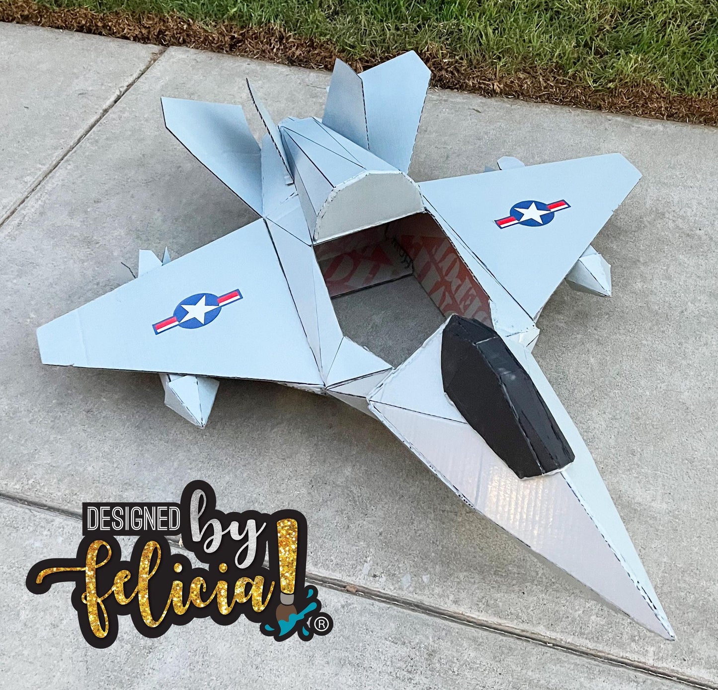 Top Gun Costume, Air Force Costume, Jet Fighter pilot, Cardboard costume patterns, Cardboard costume template, Kids fighter jet party supply