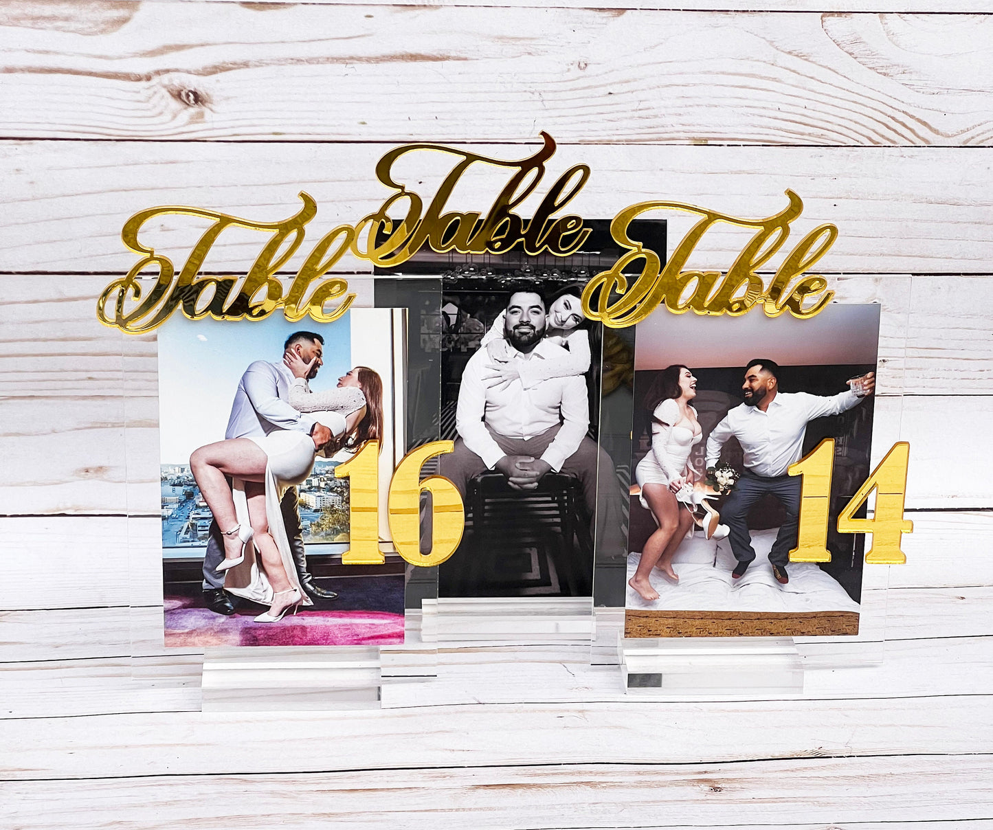 Arched Wedding Table Numbers: Mirrored Acrylic Table Decor