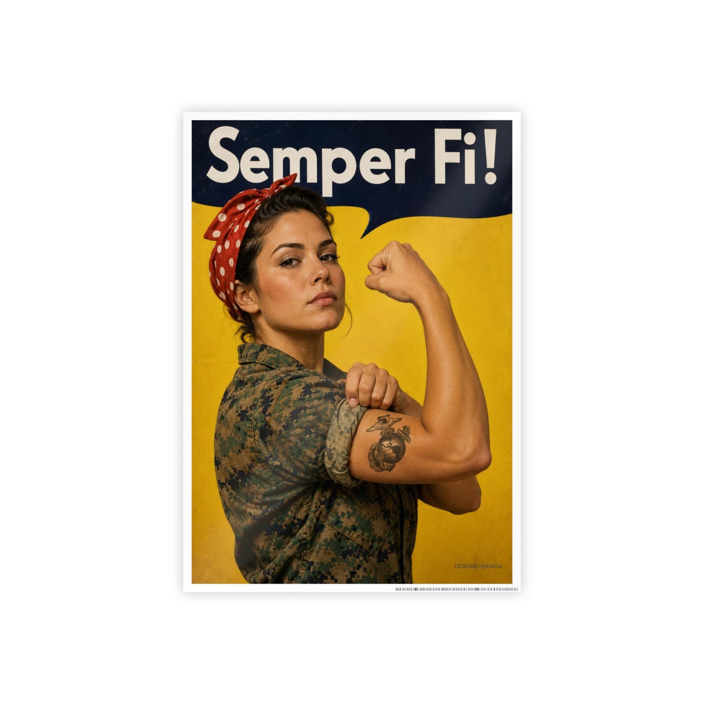 Female Marine Semper Fi Poster, No High and Tight But Ready to Fight Poster, Female Marine Wall Art