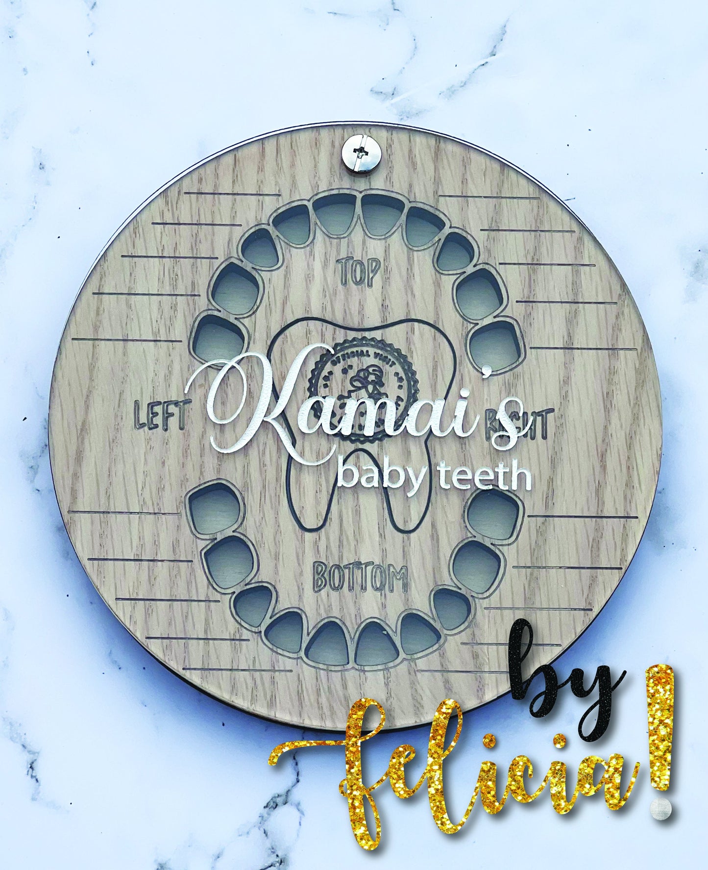 Personalized Wooden Tooth Fairy Box: Red Oak Baby Teeth Keepsake
