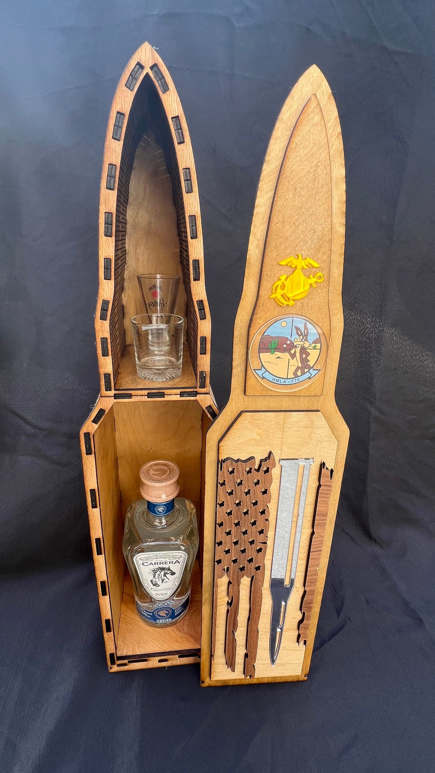 Bullet Liquor Box | Marine Corps Gifts | Navy Gifts | Army Gifts | Air Force Gifts | Coast Guard Gift | Military Gifts