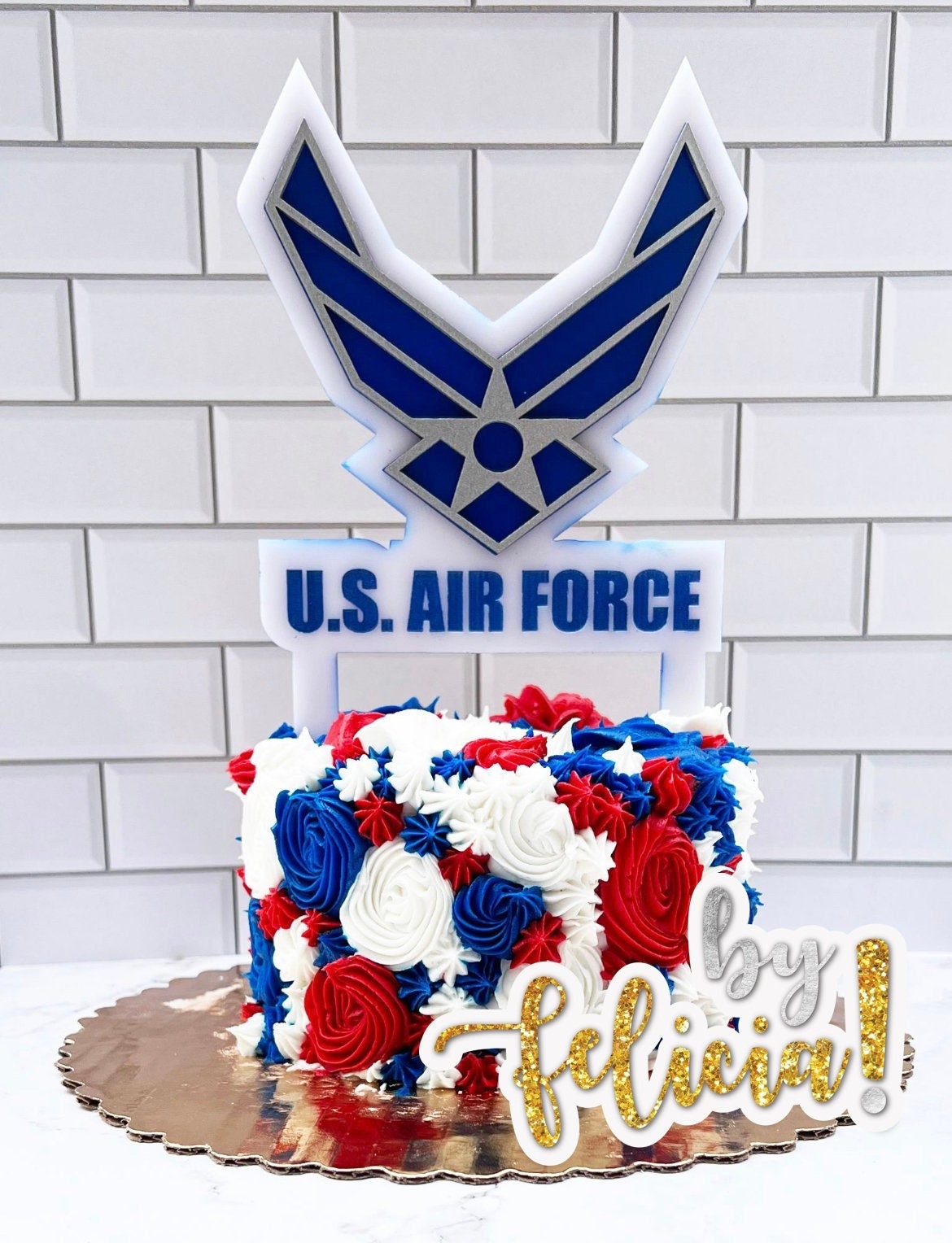 Air Force Acrylic Cake Topper: Graduation, Party Decoration